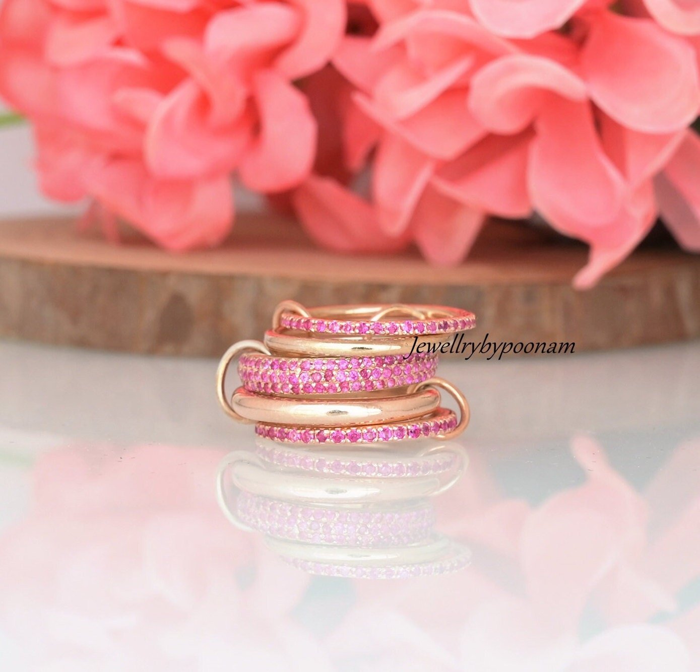14K Gold-Plated Multi-Link Ring: 925 Sterling silver Sterting Chunky Interlocking Band Ring - Jewelry By Poonam | SKU: PJR895 14K Gold-Plated Multi-Link Ring: 925 Sterling silver Sterting Chunky Interlocking Band Ring - Jewelry By Poonam | SKU: PJR895