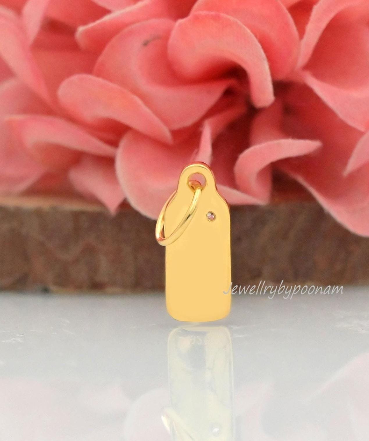 14k Solid Gold Initial Diamond Charm Pendant - A to Z - View 2 - Jewelry By Poonam | SKU: PJP4632-SLYGCZ-S-25M 2/26 14k Solid Gold Initial Diamond Charm Pendant - A to Z - View 2 - Jewelry By Poonam | SKU: PJP4632-SLYGCZ-S-25M 2/26