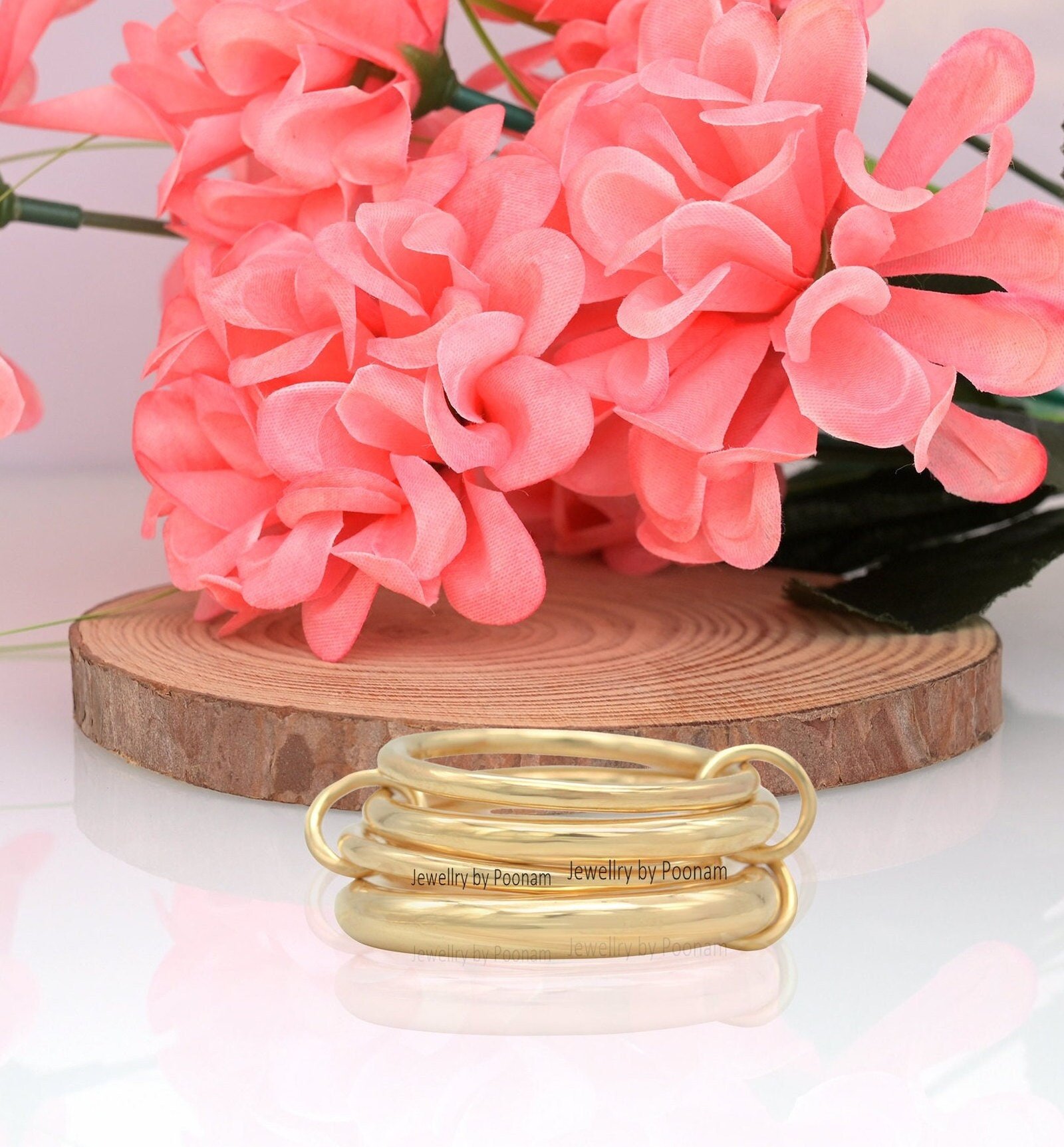 14k Yellow Gold Multi-Band Ring Set, Connector Jewelry - Jewelry By Poonam | SKU: MJR758- 2/2026 14k Yellow Gold Multi-Band Ring Set, Connector Jewelry - Jewelry By Poonam | SKU: MJR758- 2/2026
