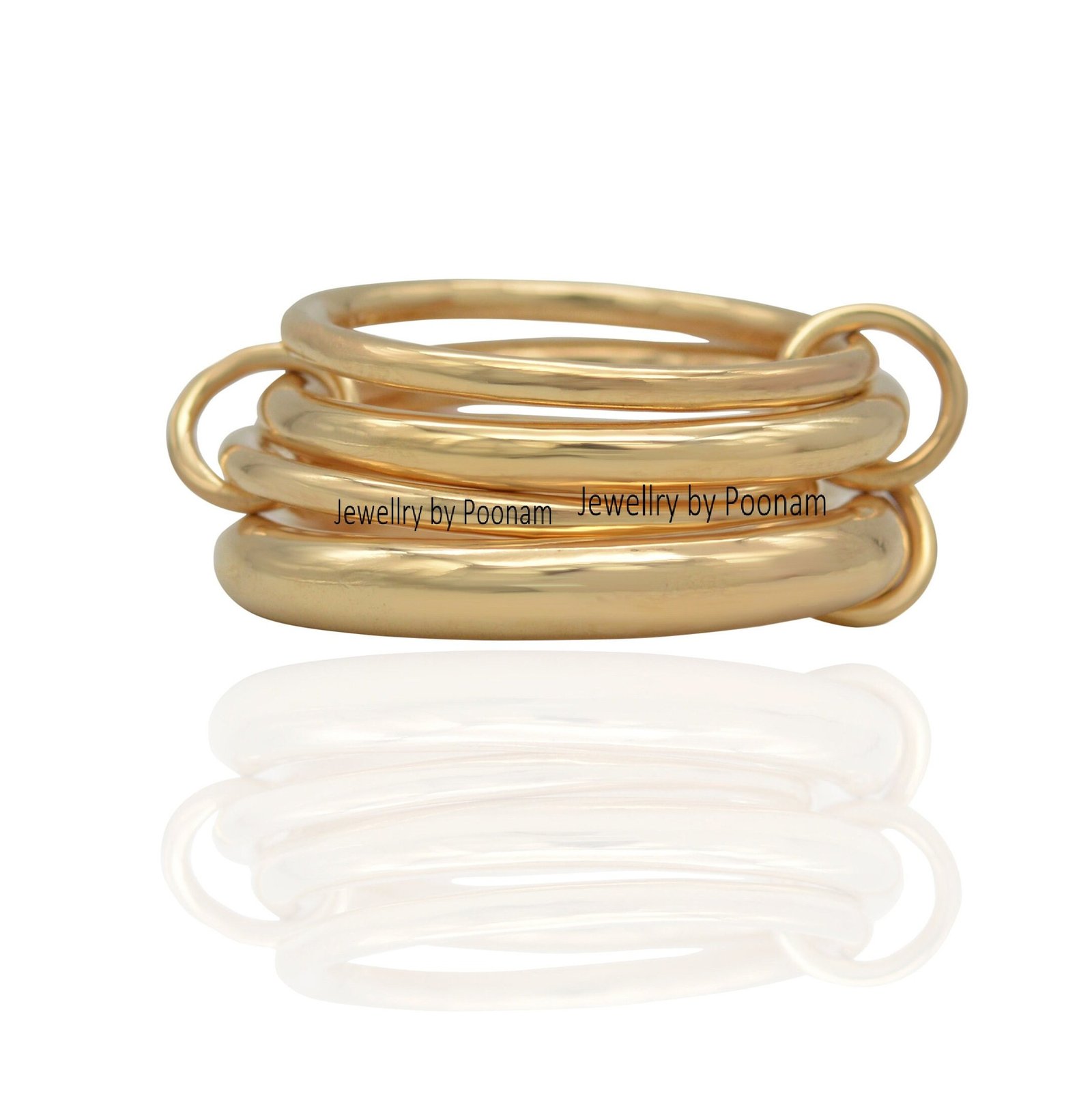 14k Yellow Gold Multi-Band Ring Set, Connector Jewelry - View 2 - Jewelry By Poonam | SKU: MJR758- 2/2026 14k Yellow Gold Multi-Band Ring Set, Connector Jewelry - View 2 - Jewelry By Poonam | SKU: MJR758- 2/2026