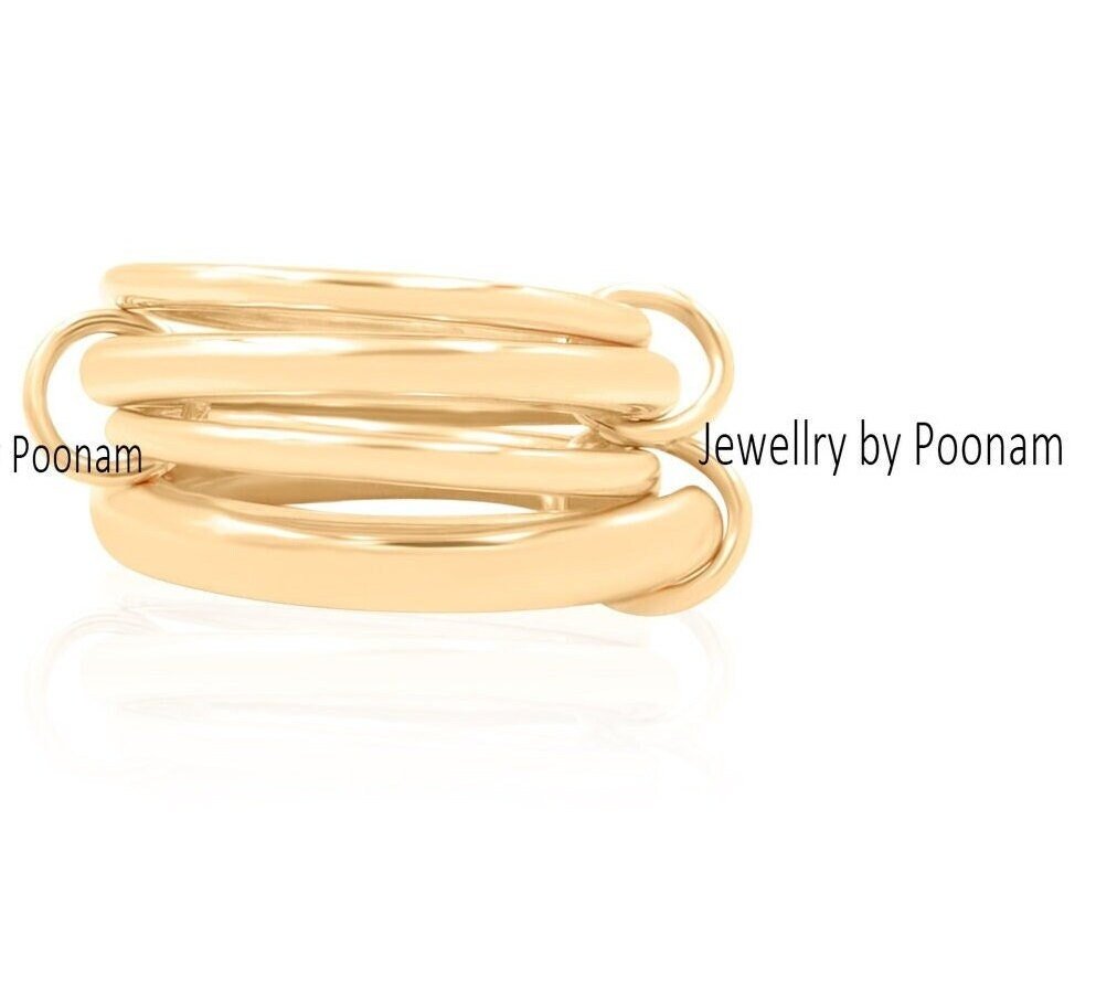 14k Yellow Gold Multi-Band Ring Set, Connector Jewelry - View 3 - Jewelry By Poonam | SKU: MJR758- 2/2026 14k Yellow Gold Multi-Band Ring Set, Connector Jewelry - View 3 - Jewelry By Poonam | SKU: MJR758- 2/2026