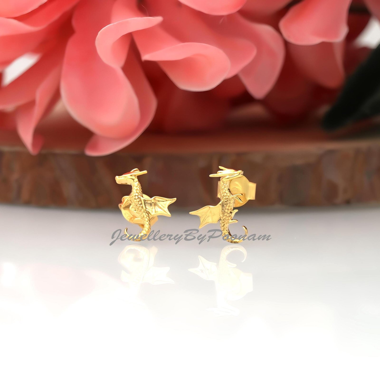 925 Flying Dragon Stud Earrings: Sterling Silver Jewelry - Jewelry By Poonam | SKU: PJE1749-SLYG-10M 2/26 925 Flying Dragon Stud Earrings: Sterling Silver Jewelry - Jewelry By Poonam | SKU: PJE1749-SLYG-10M 2/26