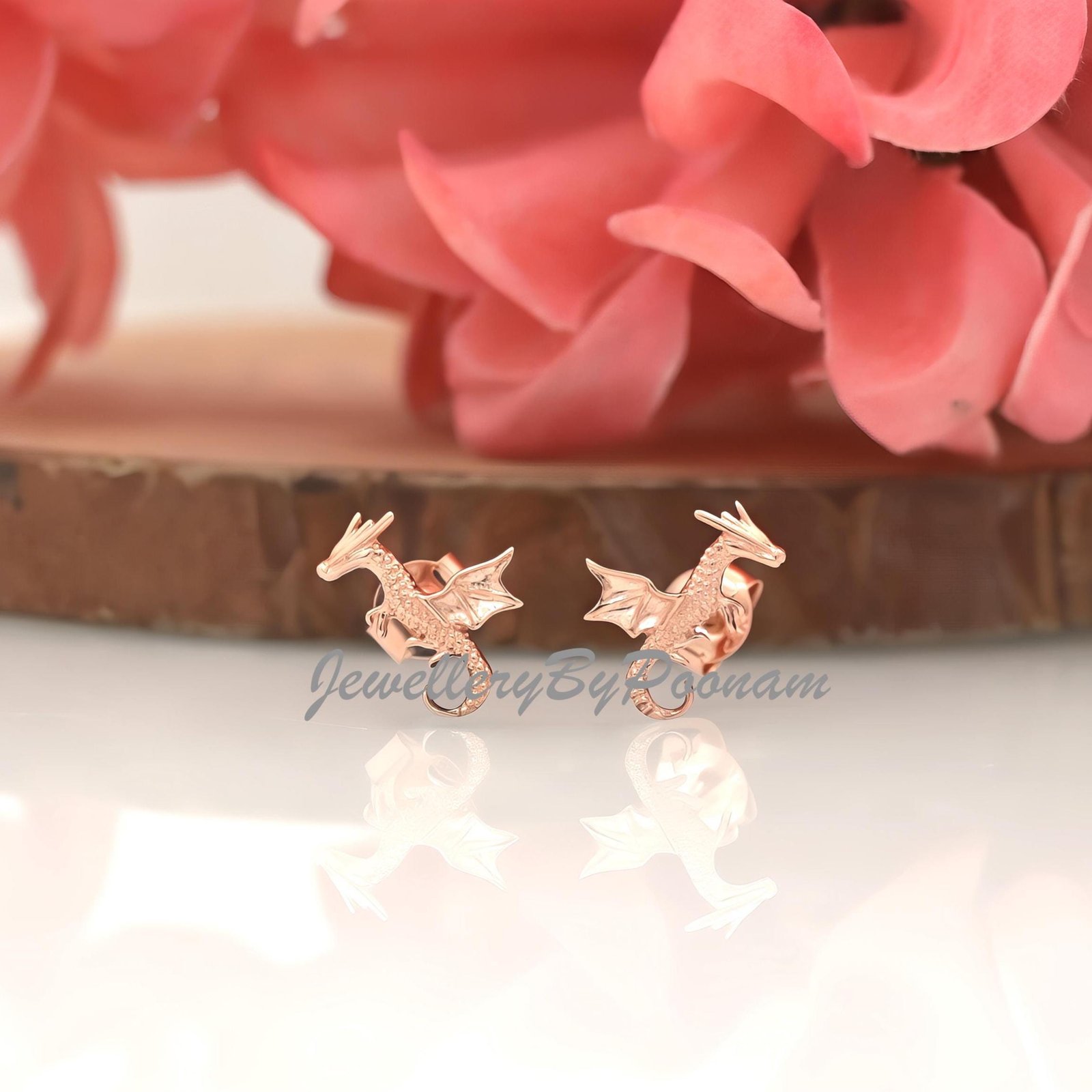 925 Flying Dragon Stud Earrings: Sterling Silver Jewelry - View 2 - Jewelry By Poonam | SKU: PJE1749-SLYG-10M 2/26 925 Flying Dragon Stud Earrings: Sterling Silver Jewelry - View 2 - Jewelry By Poonam | SKU: PJE1749-SLYG-10M 2/26