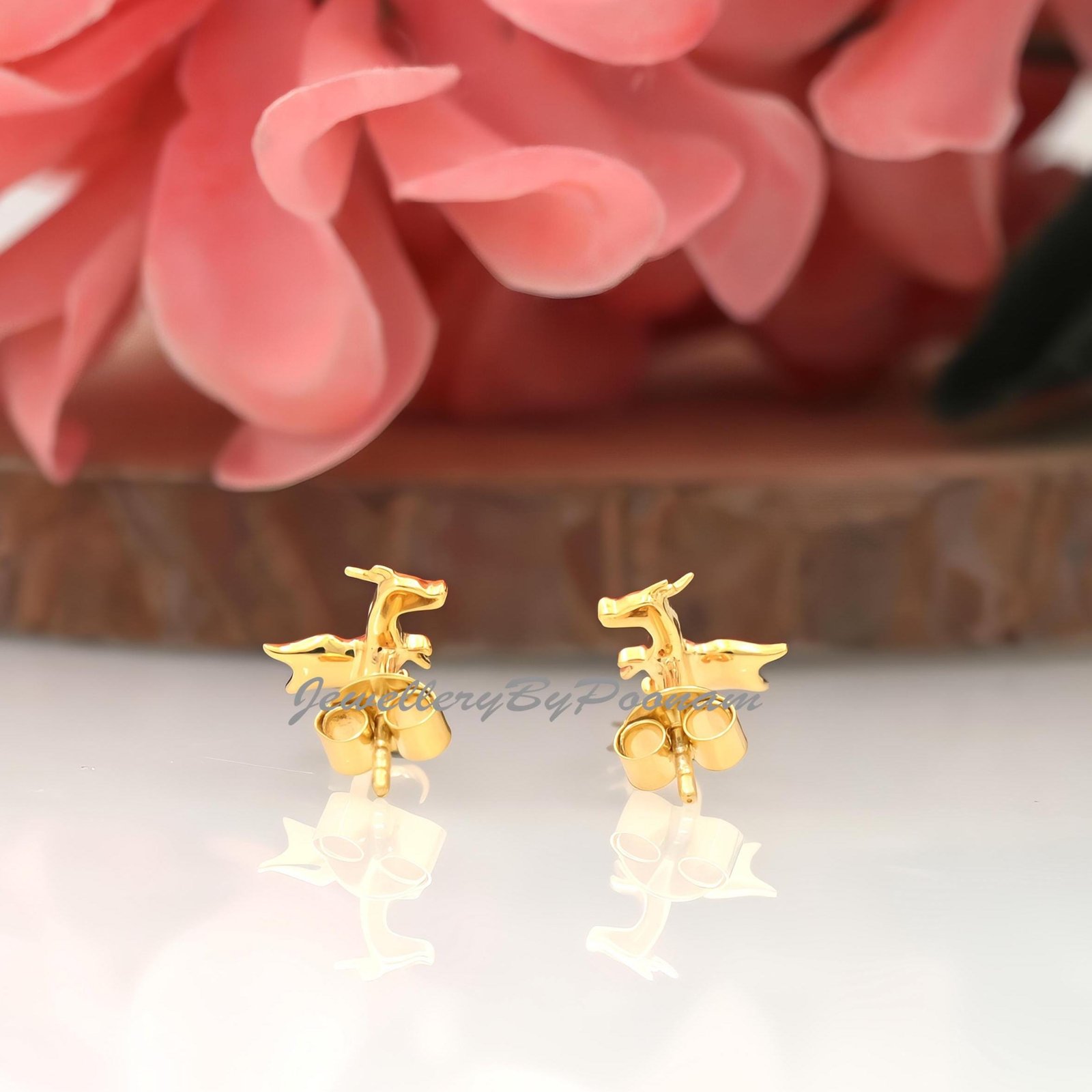 925 Flying Dragon Stud Earrings: Sterling Silver Jewelry - View 3 - Jewelry By Poonam | SKU: PJE1749-SLYG-10M 2/26 925 Flying Dragon Stud Earrings: Sterling Silver Jewelry - View 3 - Jewelry By Poonam | SKU: PJE1749-SLYG-10M 2/26