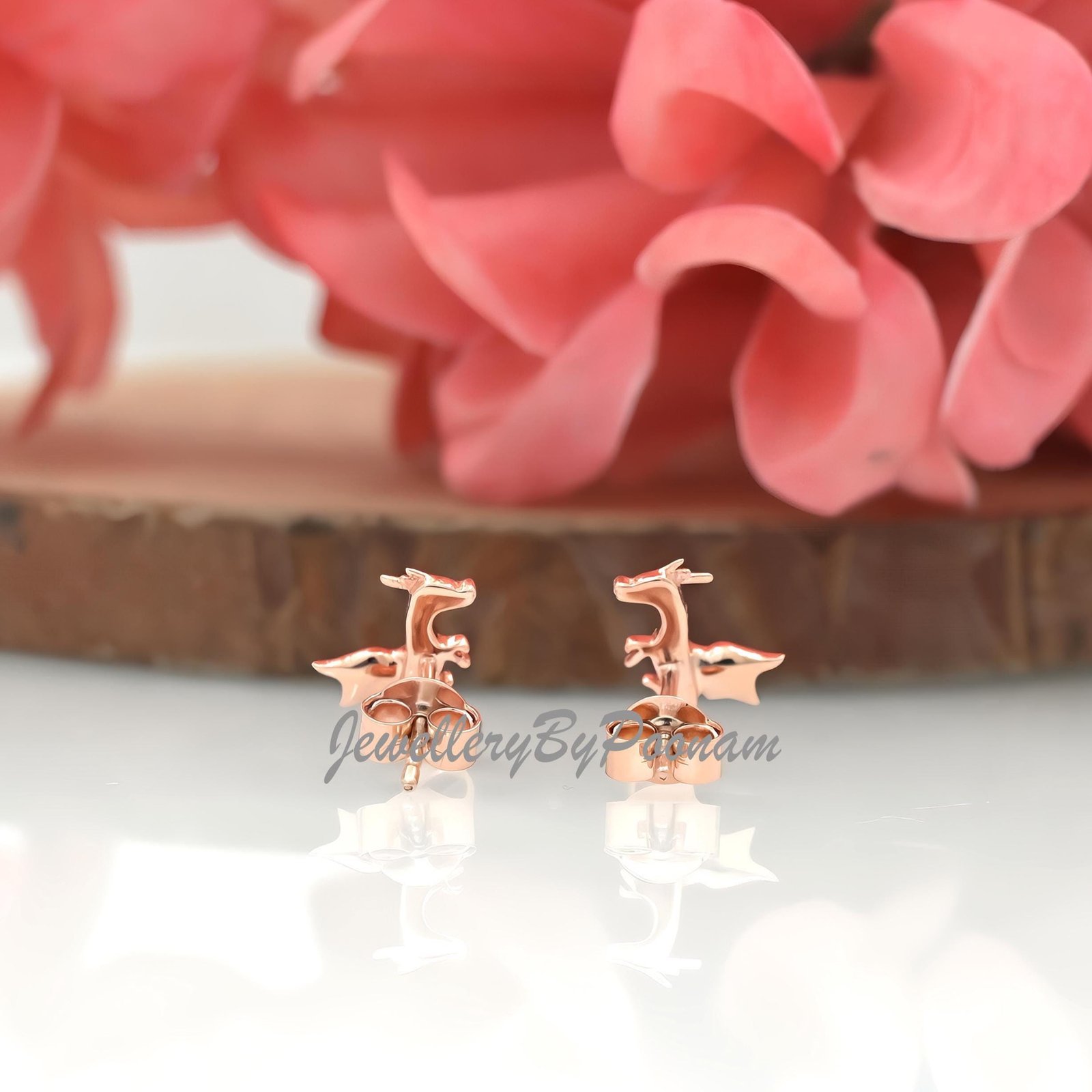 925 Flying Dragon Stud Earrings: Sterling Silver Jewelry - View 5 - Jewelry By Poonam | SKU: PJE1749-SLYG-10M 2/26 925 Flying Dragon Stud Earrings: Sterling Silver Jewelry - View 5 - Jewelry By Poonam | SKU: PJE1749-SLYG-10M 2/26