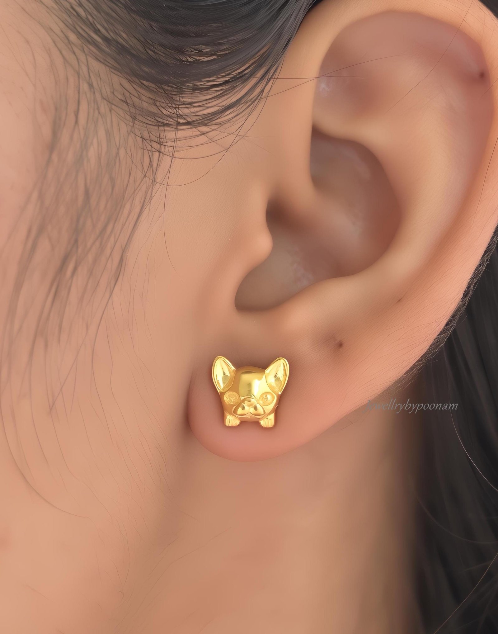 925 Silver Chihuahua Stud Earrings, Handmade Puppy Jewelry, 10MM - View 2 - Jewelry By Poonam | SKU: PJE1806-SLYG-10M 2/2026 925 Silver Chihuahua Stud Earrings, Handmade Puppy Jewelry, 10MM - View 2 - Jewelry By Poonam | SKU: PJE1806-SLYG-10M 2/2026