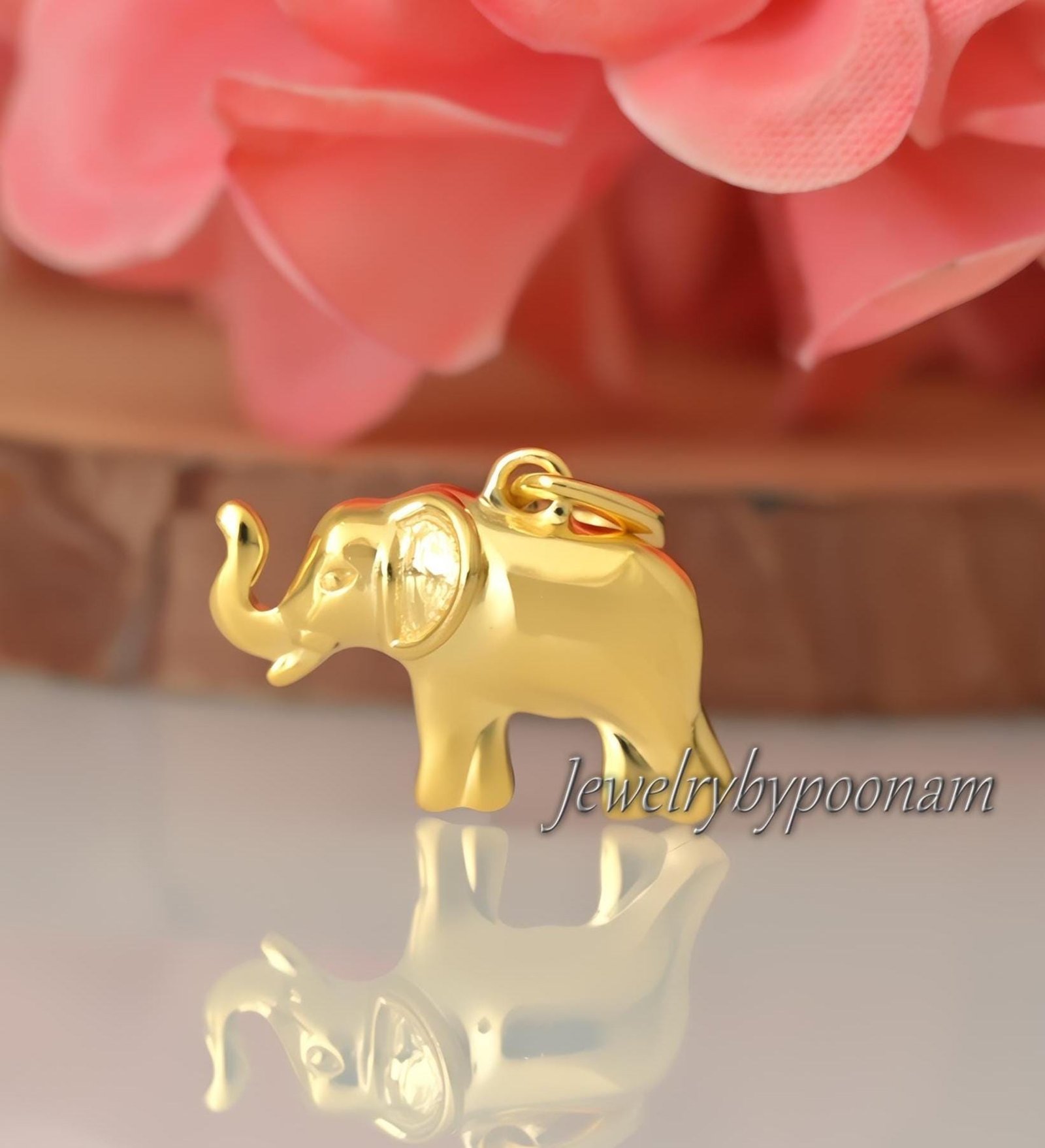 925 Starting Silver Elephant Pendant: Tiny Sterling Silver Good Luck Charm - Jewelry By Poonam | SKU: PJP4932-SLYG-20M 2/26 925 Starting Silver Elephant Pendant: Tiny Sterling Silver Good Luck Charm - Jewelry By Poonam | SKU: PJP4932-SLYG-20M 2/26