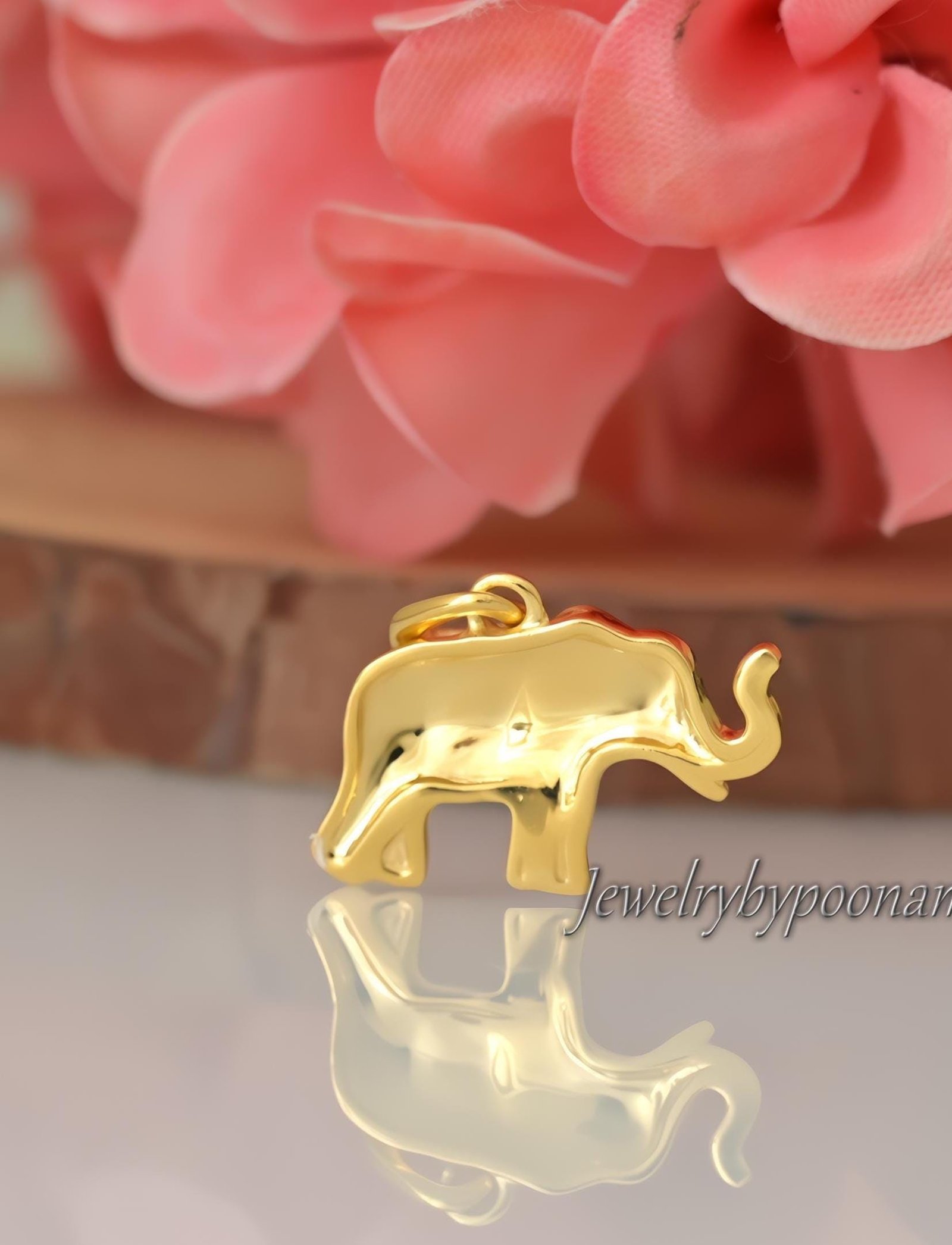 925 Starting Silver Elephant Pendant: Tiny Sterling Silver Good Luck Charm - View 2 - Jewelry By Poonam | SKU: PJP4932-SLYG-2 925 Starting Silver Elephant Pendant: Tiny Sterling Silver Good Luck Charm - View 2 - Jewelry By Poonam | SKU: PJP4932-SLYG-2