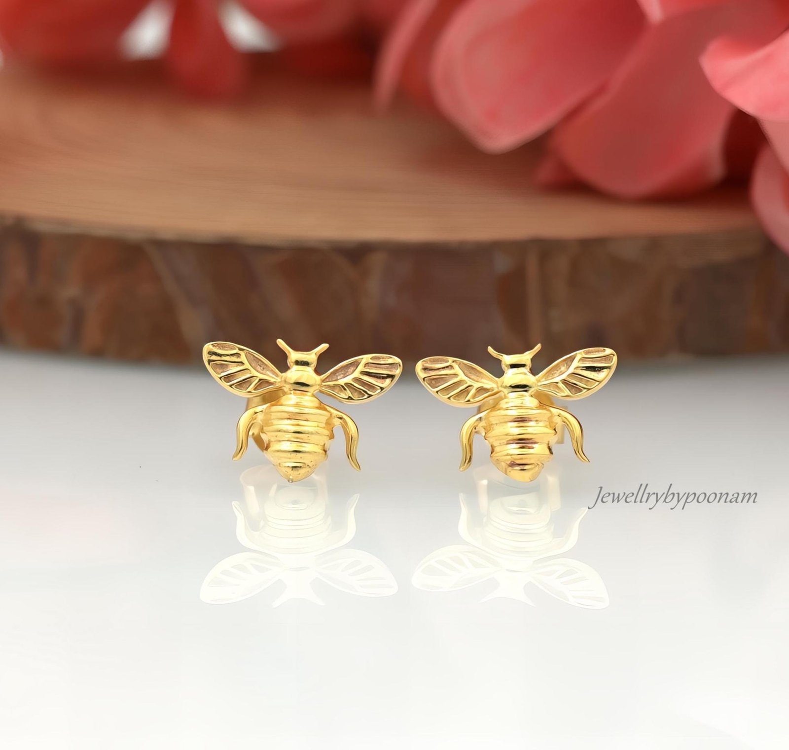 925 Sterling Silver Bee Stud Earrings — Handmade Dainty Jewelry - Jewelry By Poonam | SKU: PJE1739-SLYG-10M 2/2026 925 Sterling Silver Bee Stud Earrings — Handmade Dainty Jewelry - Jewelry By Poonam | SKU: PJE1739-SLYG-10M 2/2026