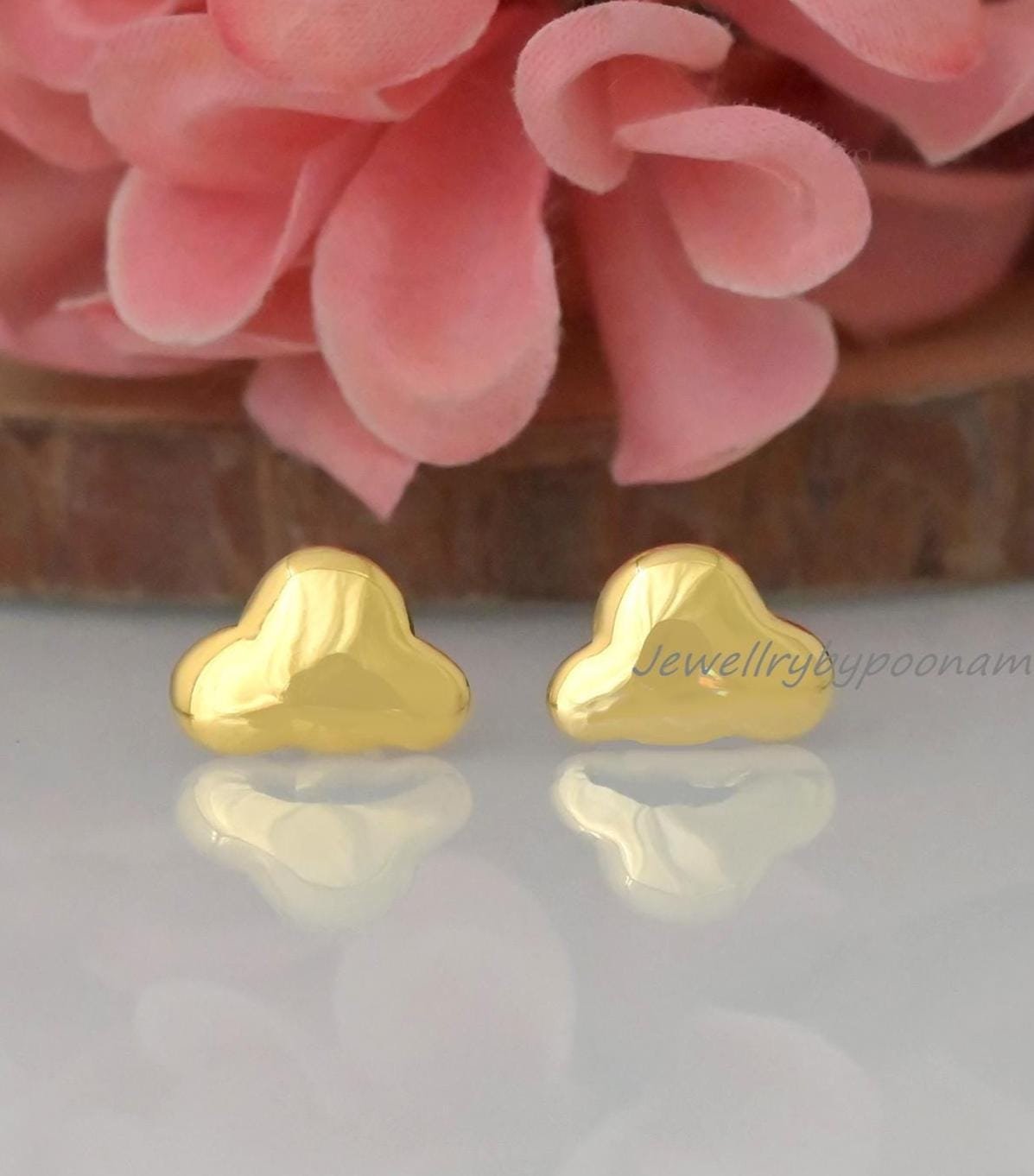 925 Sterling Silver Cloud Studs — Tiny, Solid Silver & Handmade - View 2 - Jewelry By Poonam | SKU: PJE1860-SLYG-10M 2/2026 925 Sterling Silver Cloud Studs — Tiny, Solid Silver & Handmade - View 2 - Jewelry By Poonam | SKU: PJE1860-SLYG-10M 2/2026