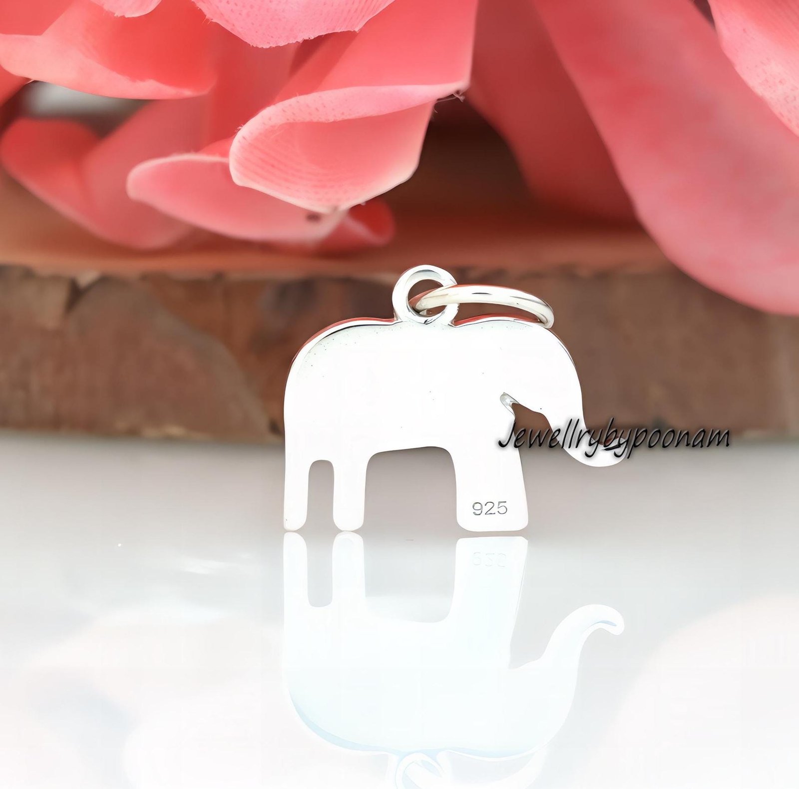 925 Sterling Silver Elephant Pendant: Tiny Lucky Charm (20MM) - View 3 - Jewelry By Poonam | SKU: PJP4270-SLNS-20M 2/26 925 Sterling Silver Elephant Pendant: Tiny Lucky Charm (20MM) - View 3 - Jewelry By Poonam | SKU: PJP4270-SLNS-20M 2/26