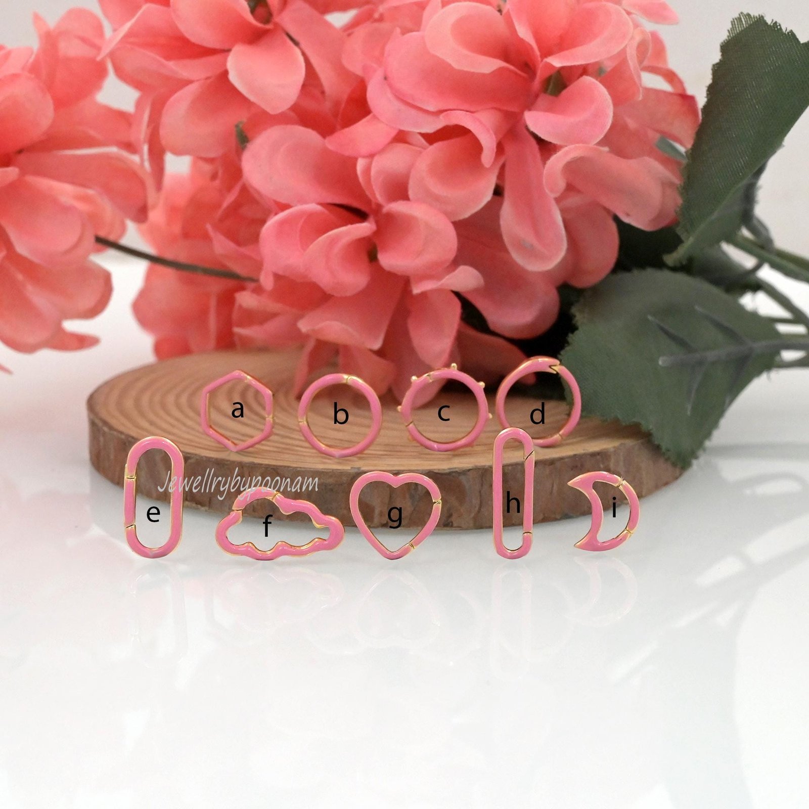 925 Sterling Silver Enamel Charm Holder Lock with Rose Gold Plating – Charm Connector - View 2 - Jewelry By Poonam | SKU: PJh 925 Sterling Silver Enamel Charm Holder Lock with Rose Gold Plating – Charm Connector - View 2 - Jewelry By Poonam | SKU: PJh