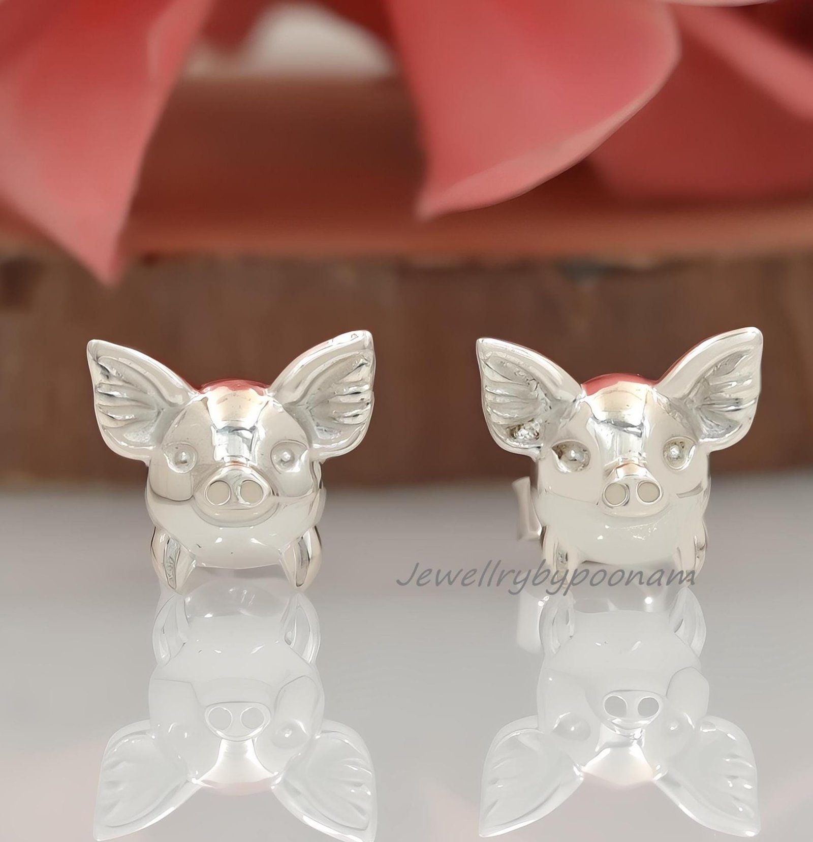 925 Sterling Silver Flying Pig Stud Earrings – Dainty Animal Jewelry - View 4 - Jewelry By Poonam | SKU: PJE1809-SLNS-10M 2/ 925 Sterling Silver Flying Pig Stud Earrings – Dainty Animal Jewelry - View 4 - Jewelry By Poonam | SKU: PJE1809-SLNS-10M 2/