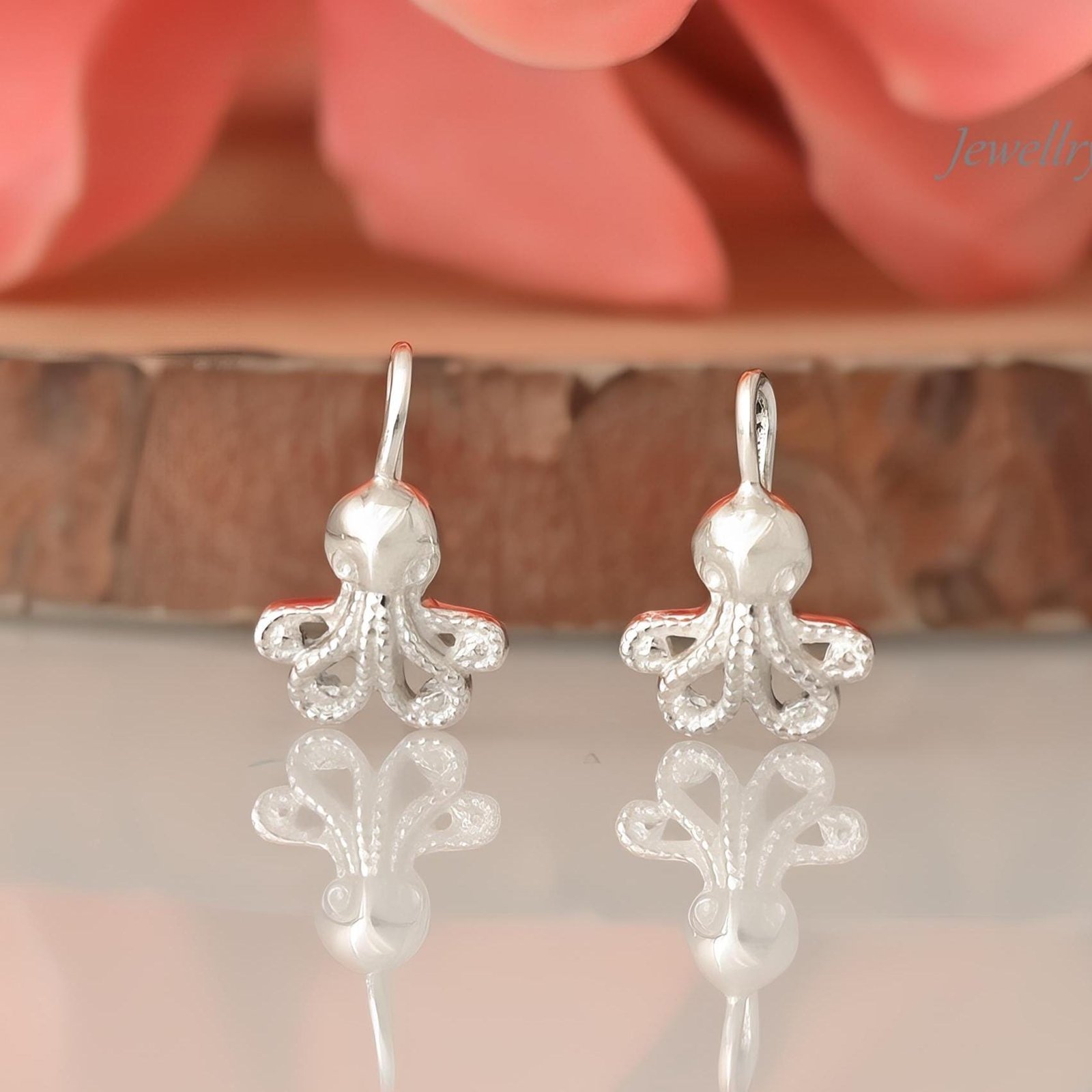 925 Sterling Silver Gold Octopus Earrings, Dainty Silver Stud - Jewelry By Poonam | SKU: PJE1962-SLNS-12M 2/26 925 Sterling Silver Gold Octopus Earrings, Dainty Silver Stud - Jewelry By Poonam | SKU: PJE1962-SLNS-12M 2/26