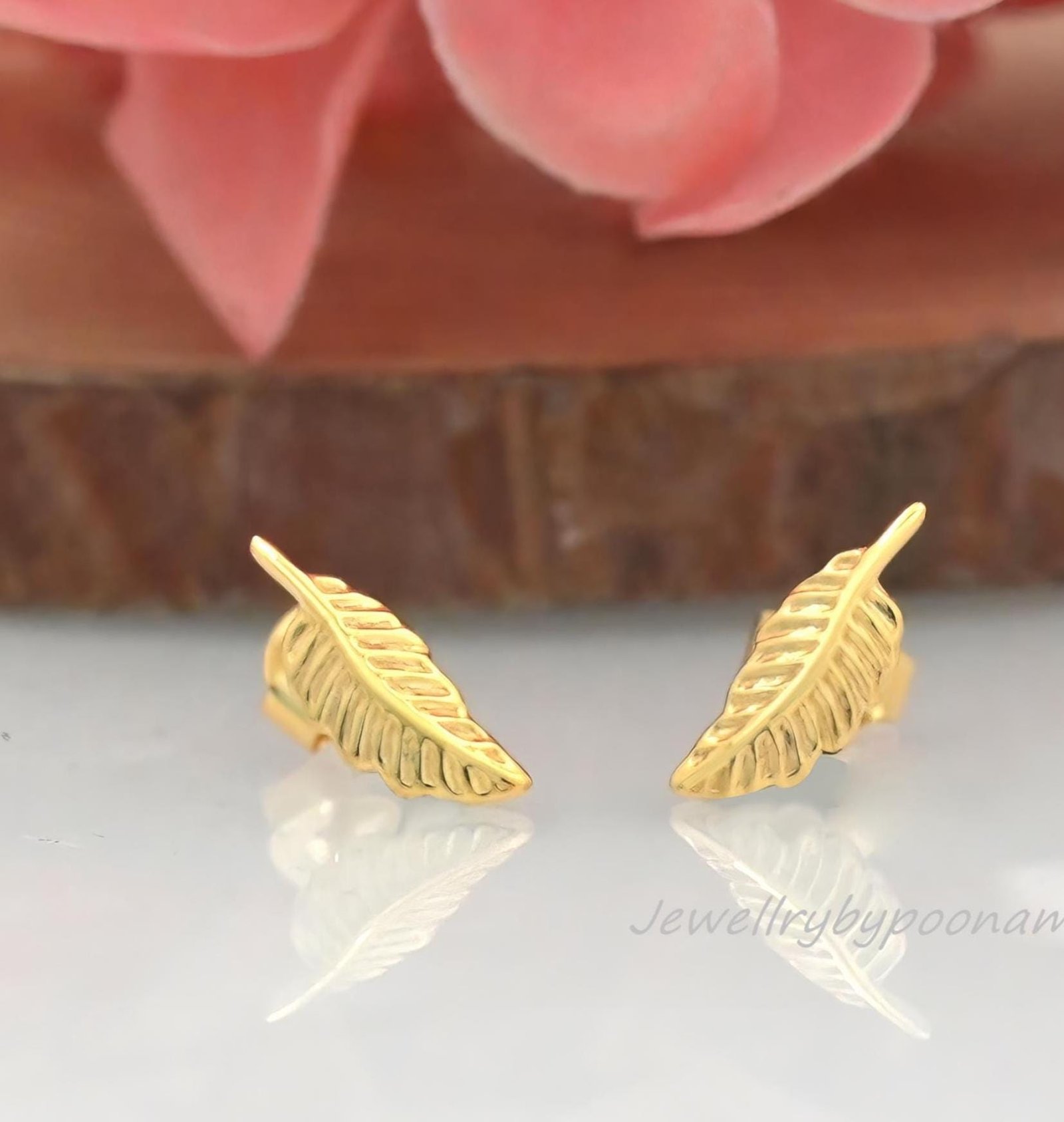 925 Sterling Silver Gold Plated Feather Earrings – Dainty Feather Studs - Jewelry By Poonam | SKU: PJE1784-SLYG-10M 2/2026 925 Sterling Silver Gold Plated Feather Earrings – Dainty Feather Studs - Jewelry By Poonam | SKU: PJE1784-SLYG-10M 2/2026