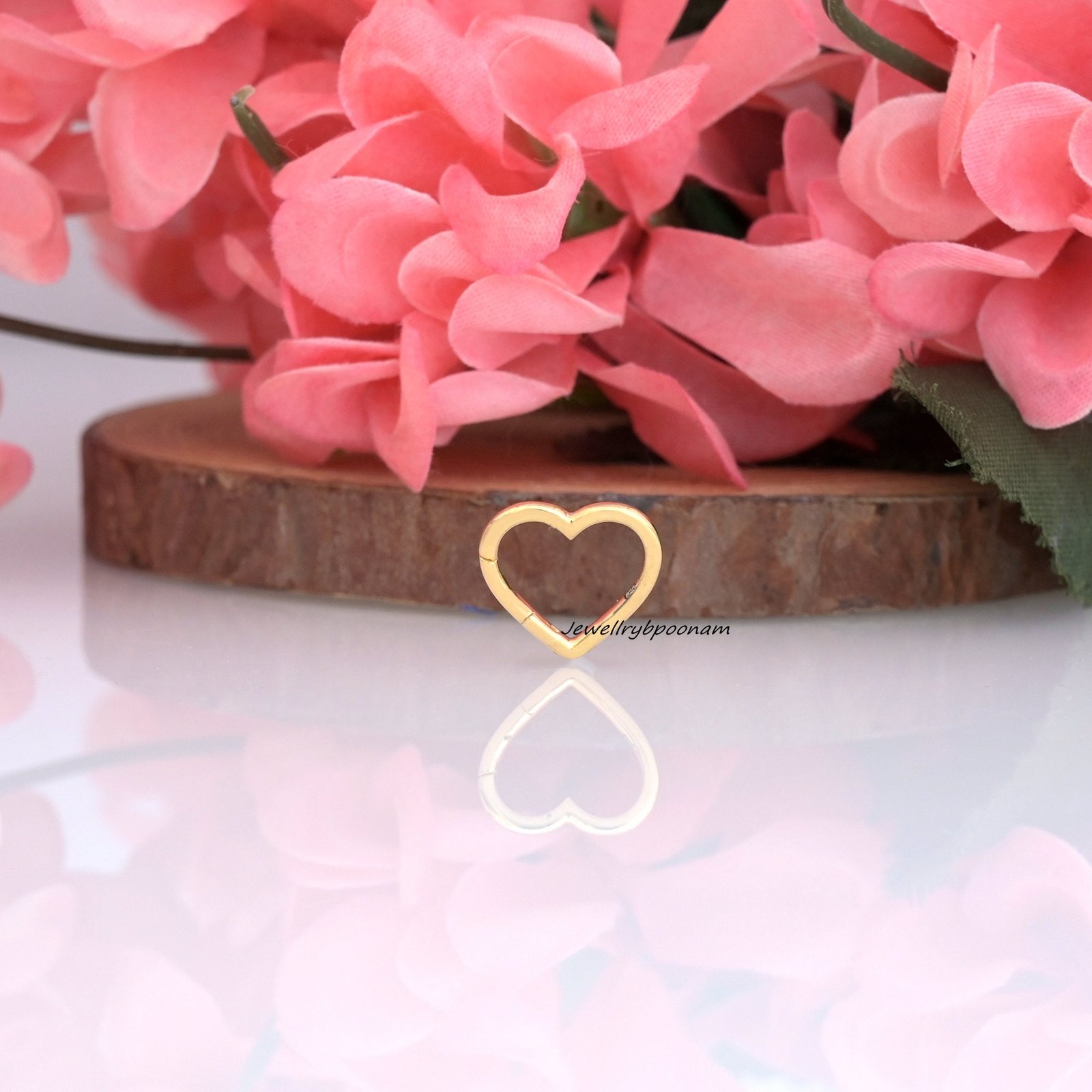 925 Sterling Silver Heart Enhancer Necklace with Pink Sapphire Gemstone – Charm Holder Pendant Connector - View 6 - Jewelry B 925 Sterling Silver Heart Enhancer Necklace with Pink Sapphire Gemstone – Charm Holder Pendant Connector - View 6 - Jewelry B