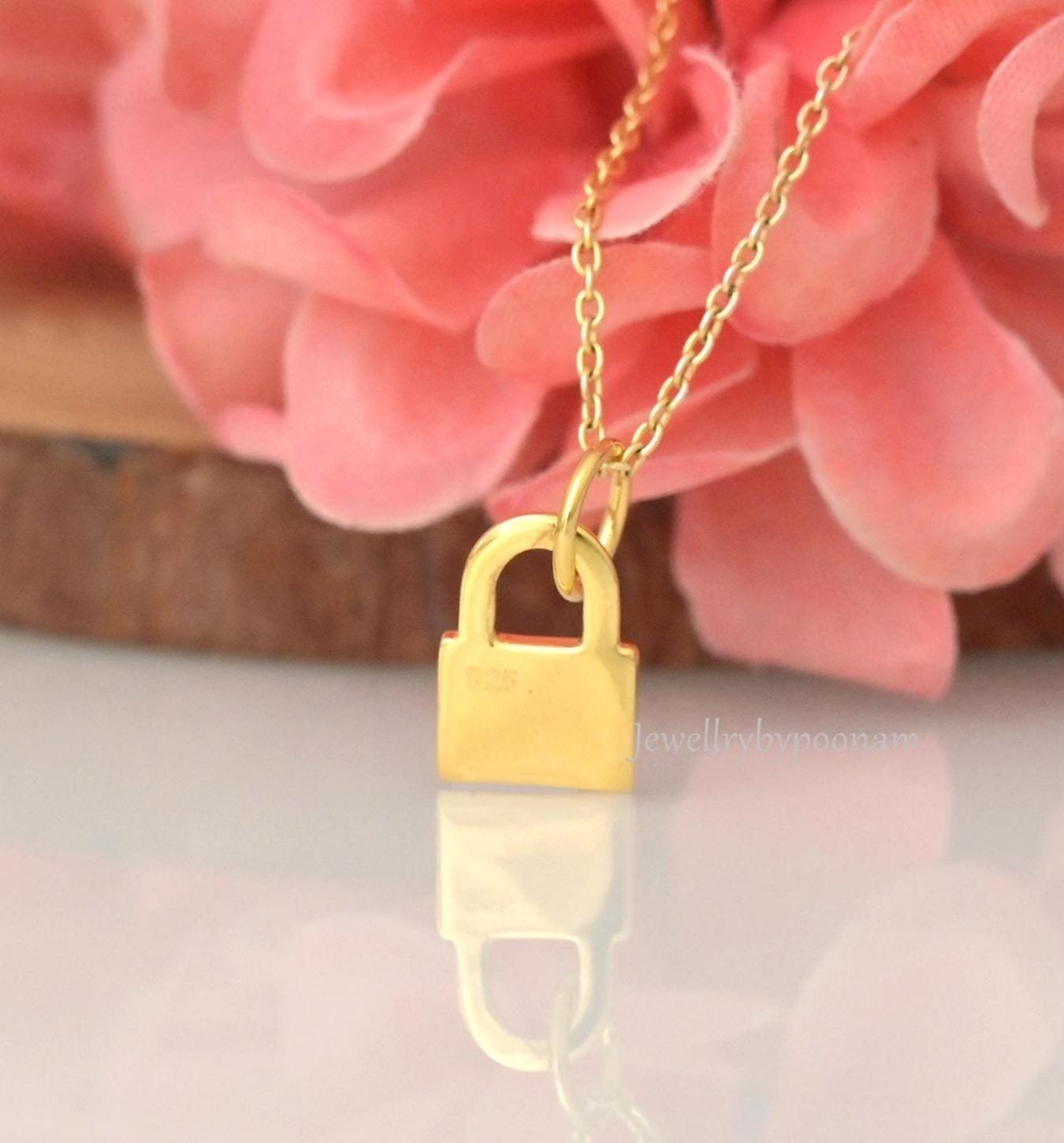 925 Sterling Silver Moissanite Love Lock Pendant β Designer Padlock Charm Jewellery - View 2 - Jewelry By Poonam | SKU: PJP49 925 Sterling Silver Moissanite Love Lock Pendant β Designer Padlock Charm Jewellery - View 2 - Jewelry By Poonam | SKU: PJP49
