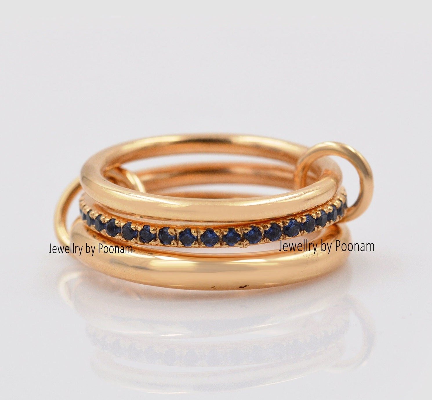 925 Sterling Silver Multi-Link Ring: Interlocking Eternity Band Ring - Jewelry By Poonam | SKU: PJR789-SLYGBCZ-US-8 2/2026 925 Sterling Silver Multi-Link Ring: Interlocking Eternity Band Ring - Jewelry By Poonam | SKU: PJR789-SLYGBCZ-US-8 2/2026