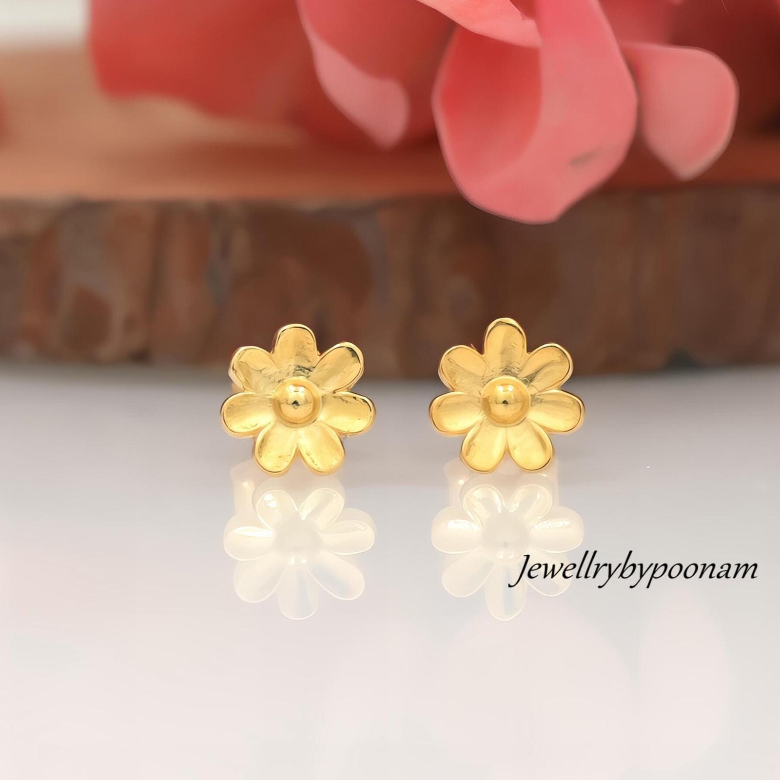 925 Sterling Silver Tiny Daisy Stud Earrings: Delicate Flower Jewelry - Jewelry By Poonam | SKU: PJE2018-SLYG-10M,PJE1774-SLY 925 Sterling Silver Tiny Daisy Stud Earrings: Delicate Flower Jewelry - Jewelry By Poonam | SKU: PJE2018-SLYG-10M,PJE1774-SLY