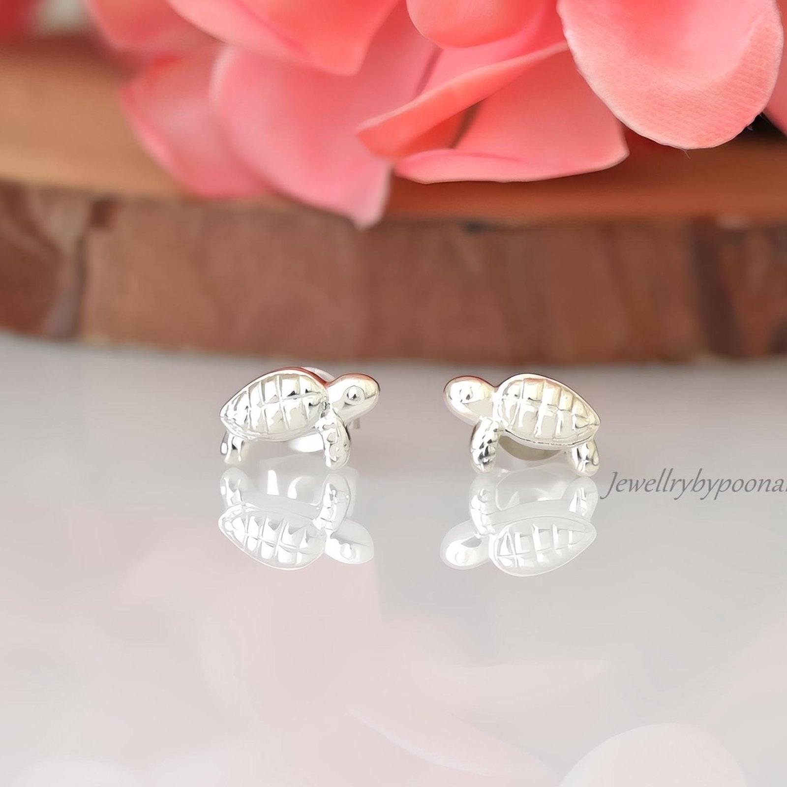 925 Sterling Silver Turtle Stud Earrings: Tiny Sea Turtle Studs - Jewelry By Poonam | SKU: PJE1924-SLNS-10M 2/2026,PJE-SLNS-1 925 Sterling Silver Turtle Stud Earrings: Tiny Sea Turtle Studs - Jewelry By Poonam | SKU: PJE1924-SLNS-10M 2/2026,PJE-SLNS-1