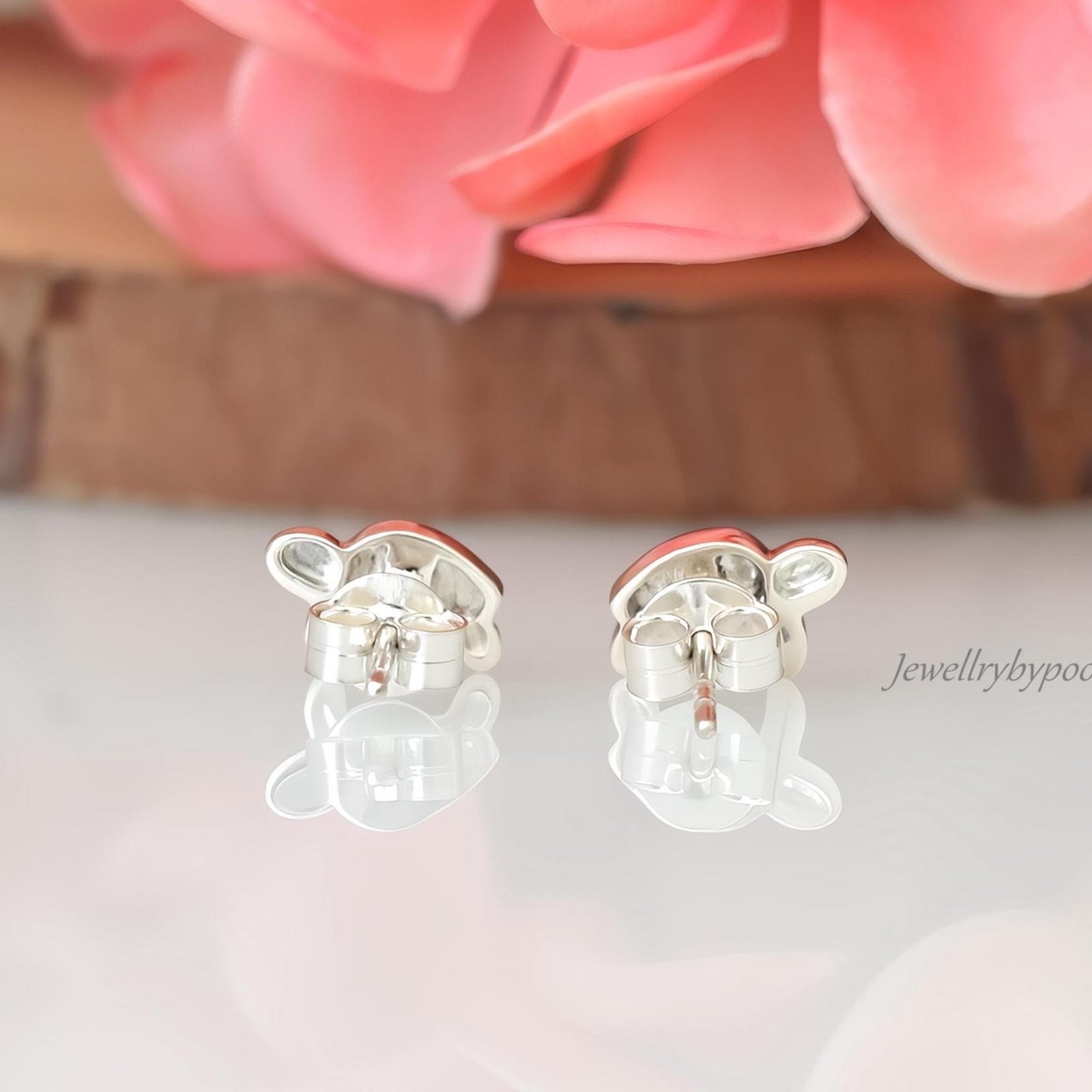 925 Sterling Silver Turtle Stud Earrings: Tiny Sea Turtle Studs - View 3 - Jewelry By Poonam | SKU: PJE1924-SLNS-10M 2/2026,P 925 Sterling Silver Turtle Stud Earrings: Tiny Sea Turtle Studs - View 3 - Jewelry By Poonam | SKU: PJE1924-SLNS-10M 2/2026,P
