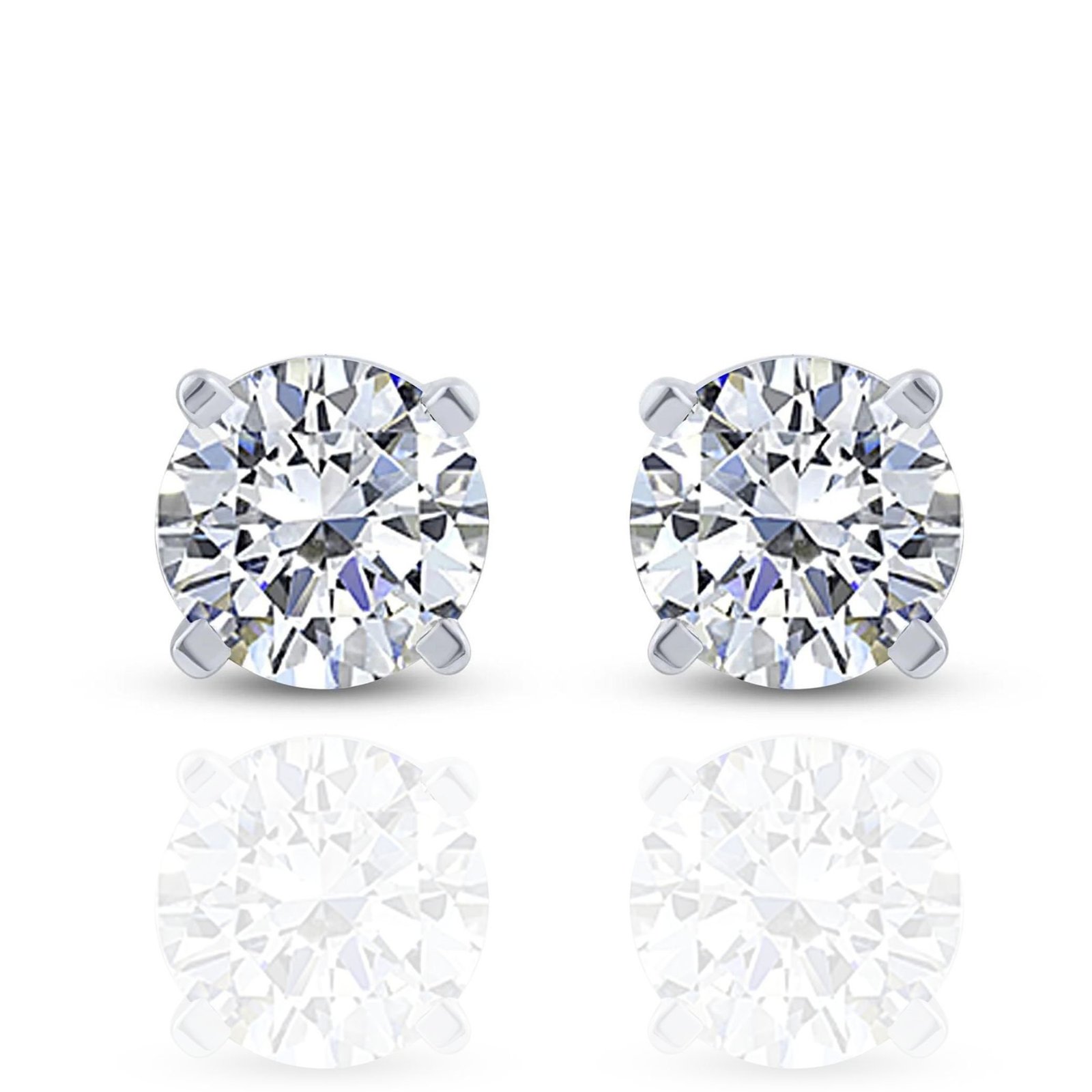 9K/14K & 925 Sterling Silver Round-Cut Moissanite Stud Earrings | Classic Solitaire Minimal Everyday Jewelry - Jewelry By Poo 9K/14K & 925 Sterling Silver Round-Cut Moissanite Stud Earrings | Classic Solitaire Minimal Everyday Jewelry - Jewelry By Poo