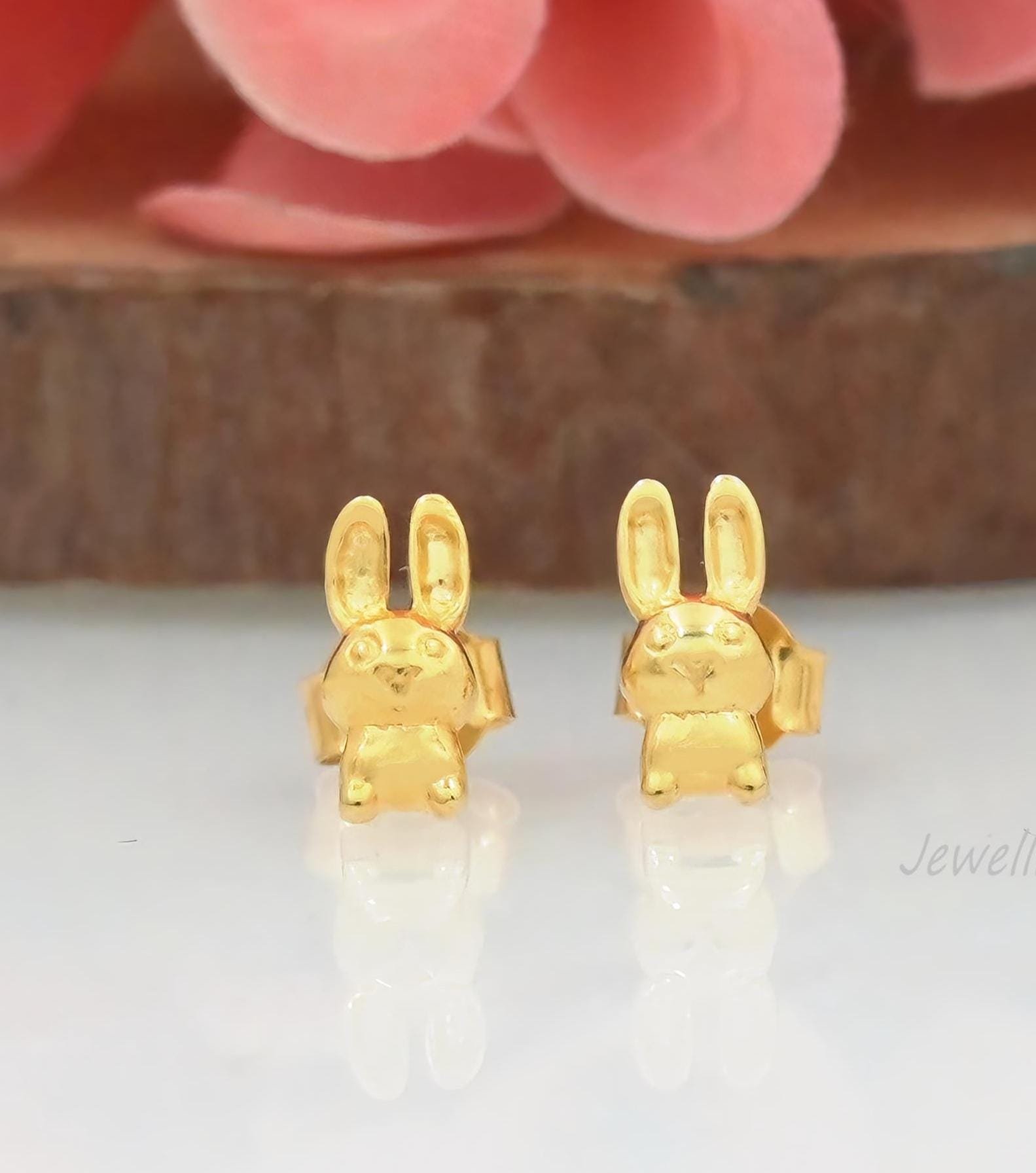 9k/14k Gold & 925 Sterling Silver Bunny Stud Earrings — Tiny Rabbit Jewelry - Jewelry By Poonam | SKU: PJE1710-SLYG-10M 2/202 9k/14k Gold & 925 Sterling Silver Bunny Stud Earrings — Tiny Rabbit Jewelry - Jewelry By Poonam | SKU: PJE1710-SLYG-10M 2/202