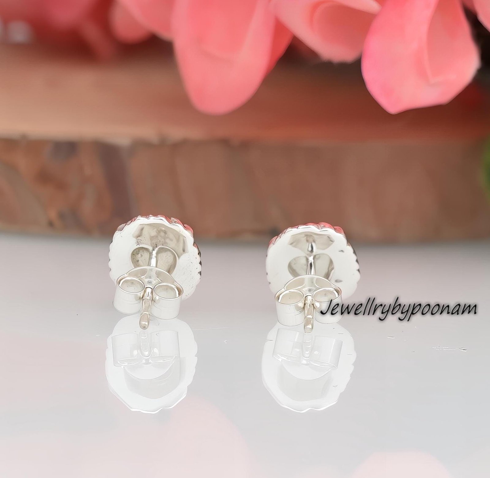 9k/14k Gold Sterling Silver Lion Head Earrings, Dainty Leo Zodiac Studs - View 4 - Jewelry By Poonam | SKU: PJE1700-SLYG-10M 9k/14k Gold Sterling Silver Lion Head Earrings, Dainty Leo Zodiac Studs - View 4 - Jewelry By Poonam | SKU: PJE1700-SLYG-10M