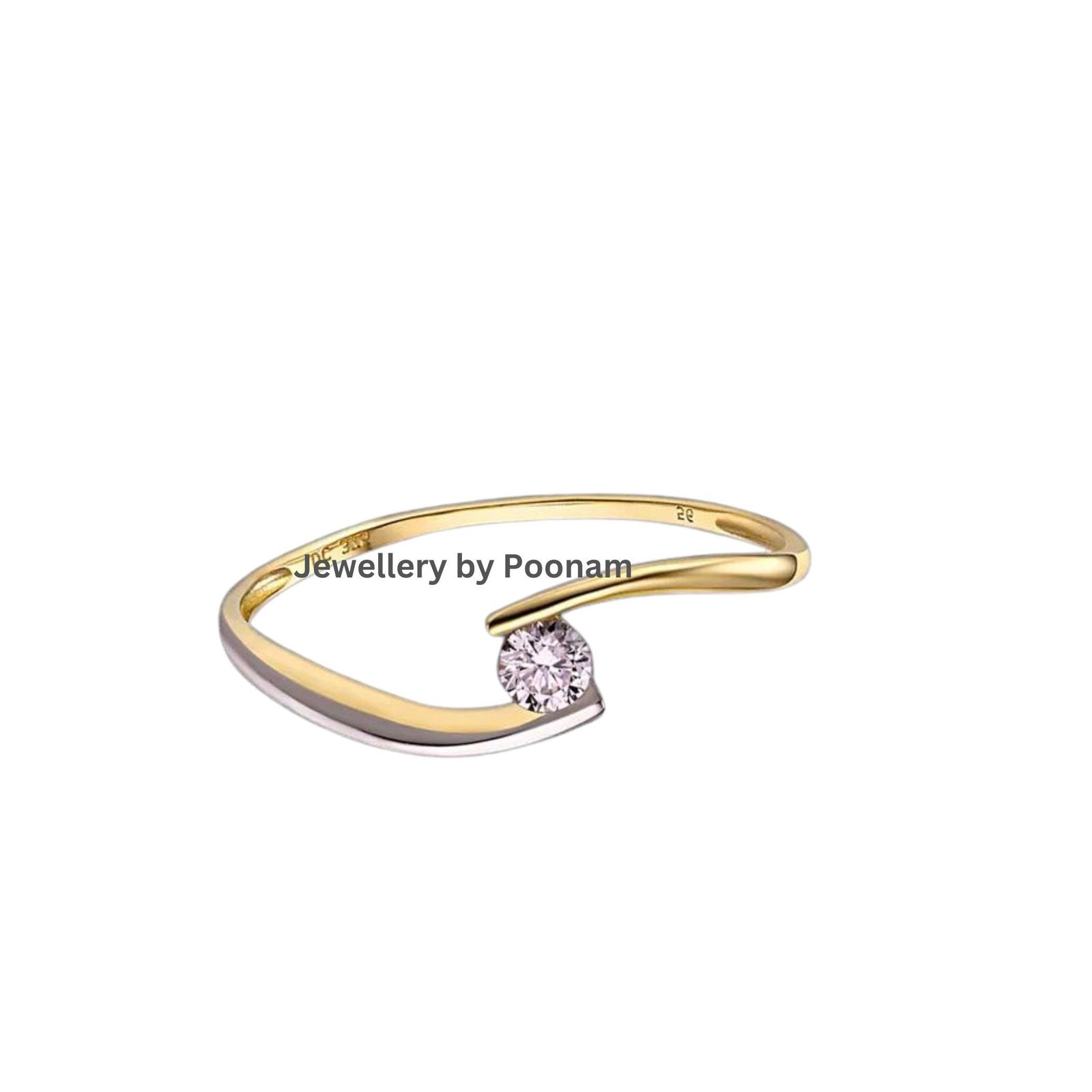 Elegant Moissanite Eternity Engagement Ring – 925 Gold Plated Sterling Silver Wedding & Promise Ring - Jewelry By Poonam | SK Elegant Moissanite Eternity Engagement Ring – 925 Gold Plated Sterling Silver Wedding & Promise Ring - Jewelry By Poonam | SK