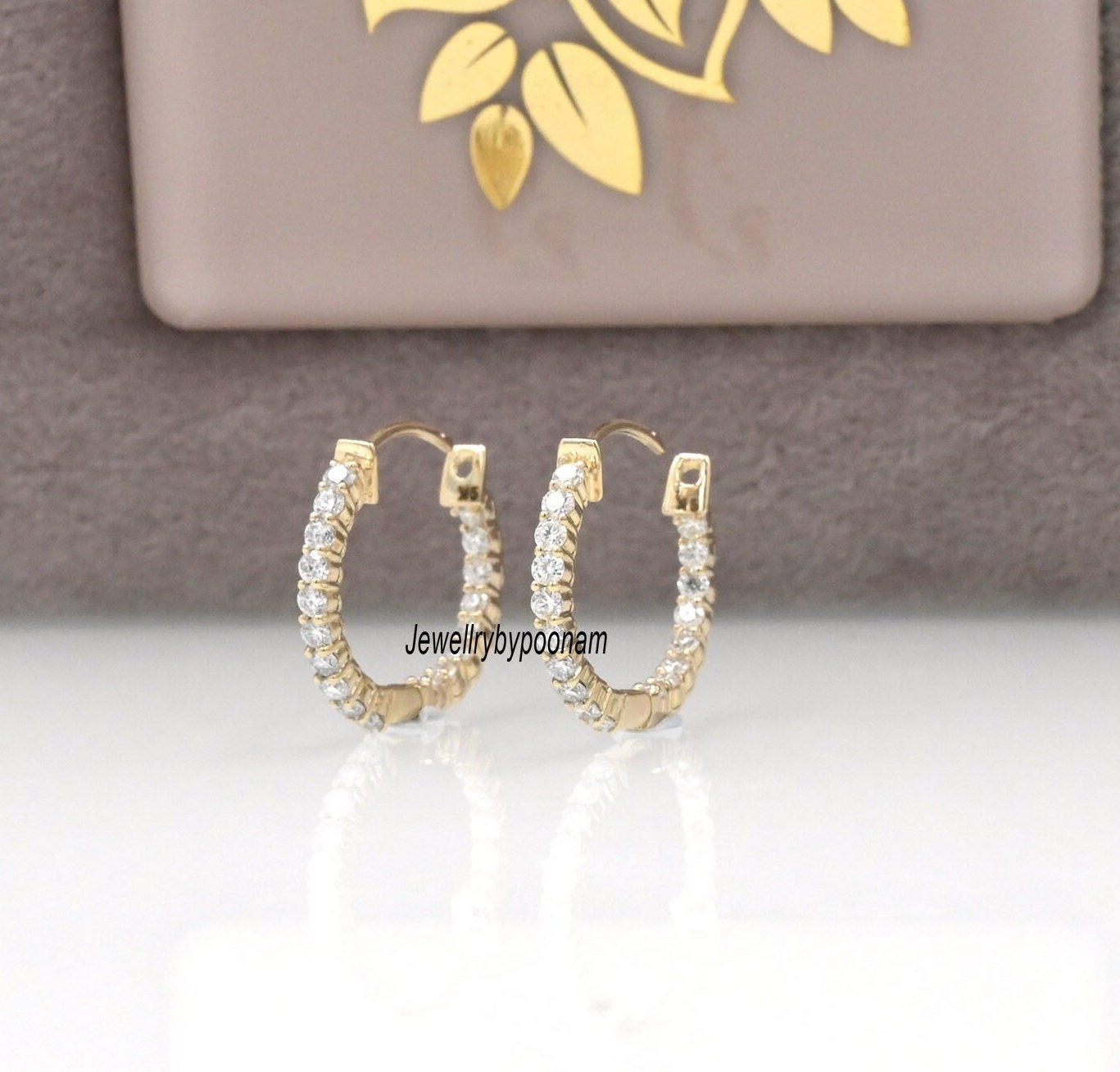 Gold Hoop Earrings, Dainty Hoop Earrings, Hoop Earrings, sterling silver hoops - View 2 - Jewelry By Poonam | SKU: PJE1345- Gold Hoop Earrings, Dainty Hoop Earrings, Hoop Earrings, sterling silver hoops - View 2 - Jewelry By Poonam | SKU: PJE1345-