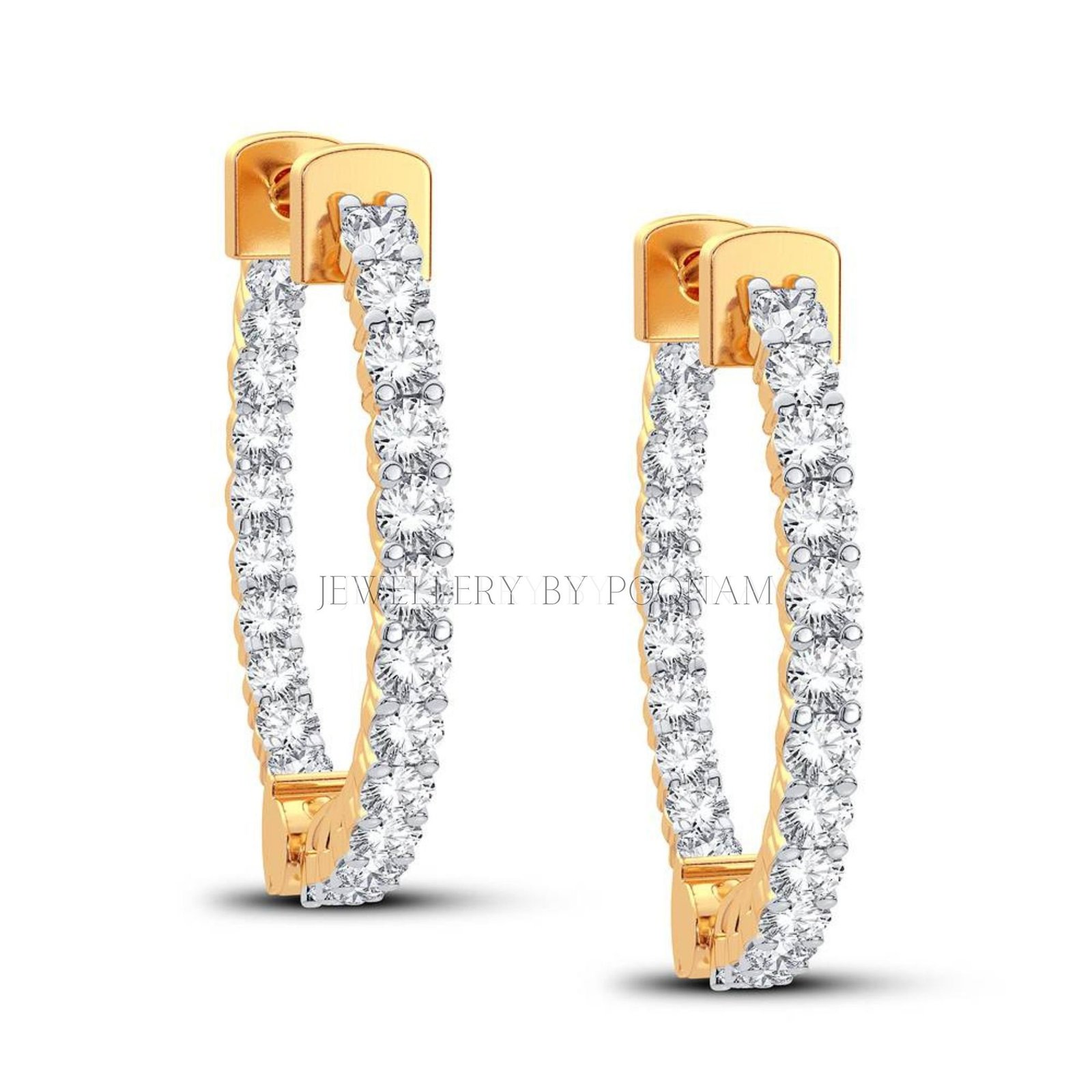 Gold Hoop Earrings, Dainty Hoop Earrings, Hoop Earrings, sterling silver hoops - View 3 - Jewelry By Poonam | SKU: PJE1345- Gold Hoop Earrings, Dainty Hoop Earrings, Hoop Earrings, sterling silver hoops - View 3 - Jewelry By Poonam | SKU: PJE1345-