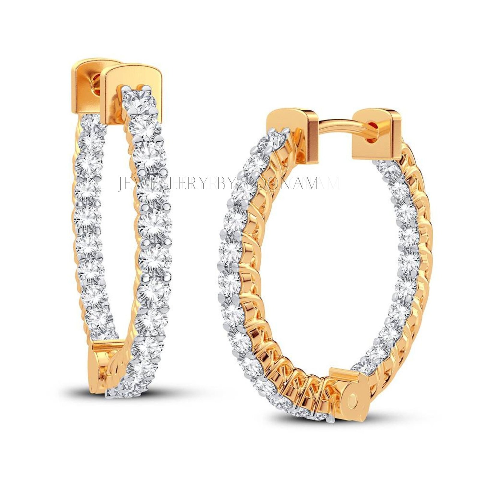 Gold Hoop Earrings, Dainty Hoop Earrings, Hoop Earrings, sterling silver hoops - View 4 - Jewelry By Poonam | SKU: PJE1345- Gold Hoop Earrings, Dainty Hoop Earrings, Hoop Earrings, sterling silver hoops - View 4 - Jewelry By Poonam | SKU: PJE1345-