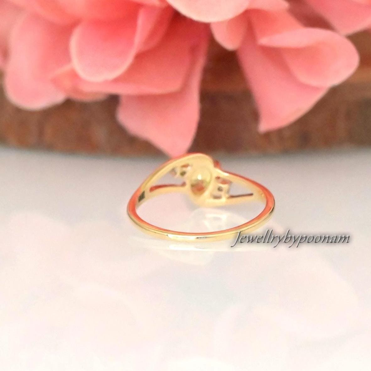 Gold Plated Yellow Topaz Ring: 925 Silver, Moissanite Accents - View 3 - Jewelry By Poonam | SKU: PJR2964-14KYGYTMN-US-6 Gold Plated Yellow Topaz Ring: 925 Silver, Moissanite Accents - View 3 - Jewelry By Poonam | SKU: PJR2964-14KYGYTMN-US-6