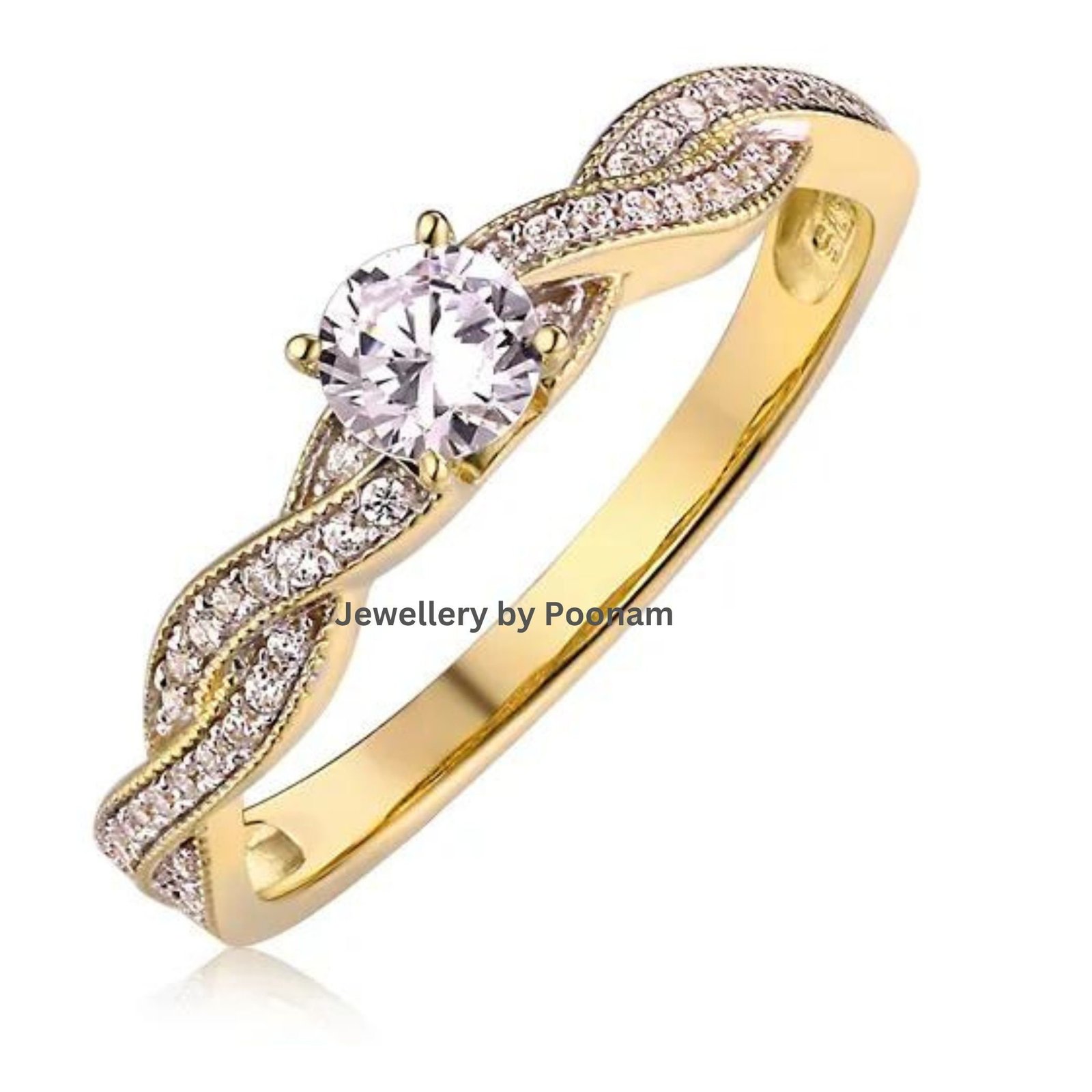 High Level Custom Fashion Stackable Engagement Gold Rings moissanite Women ring Jewelry - Jewelry By Poonam | SKU: R-1046 High Level Custom Fashion Stackable Engagement Gold Rings moissanite Women ring Jewelry - Jewelry By Poonam | SKU: R-1046