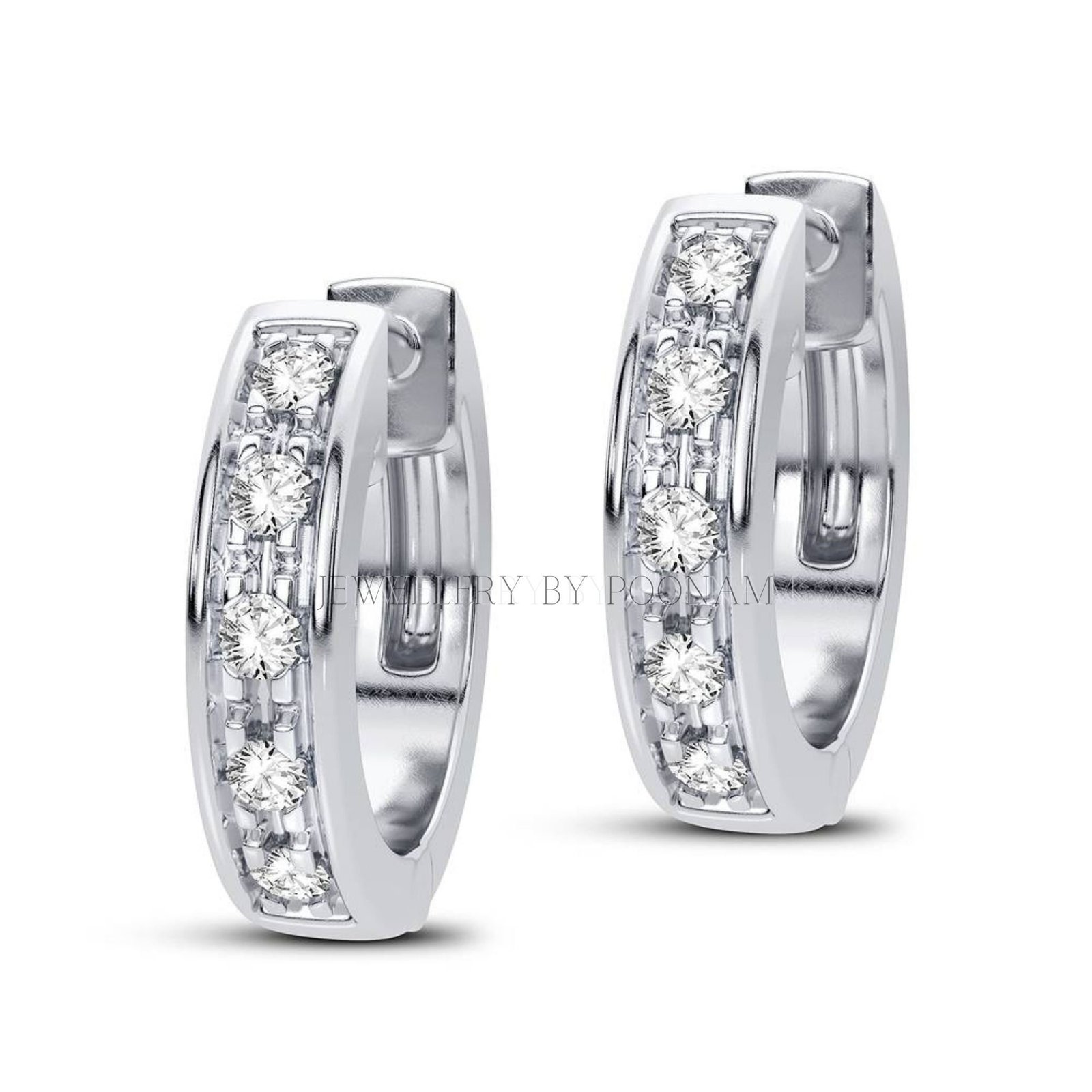 Moissanite Hoop Earrings, Silver Hoop Earrings, Bridesmaid Gifts, Gifts for Her, Bridal Jewelry, CZ Hoops - Jewelry By Poonam Moissanite Hoop Earrings, Silver Hoop Earrings, Bridesmaid Gifts, Gifts for Her, Bridal Jewelry, CZ Hoops - Jewelry By Poonam