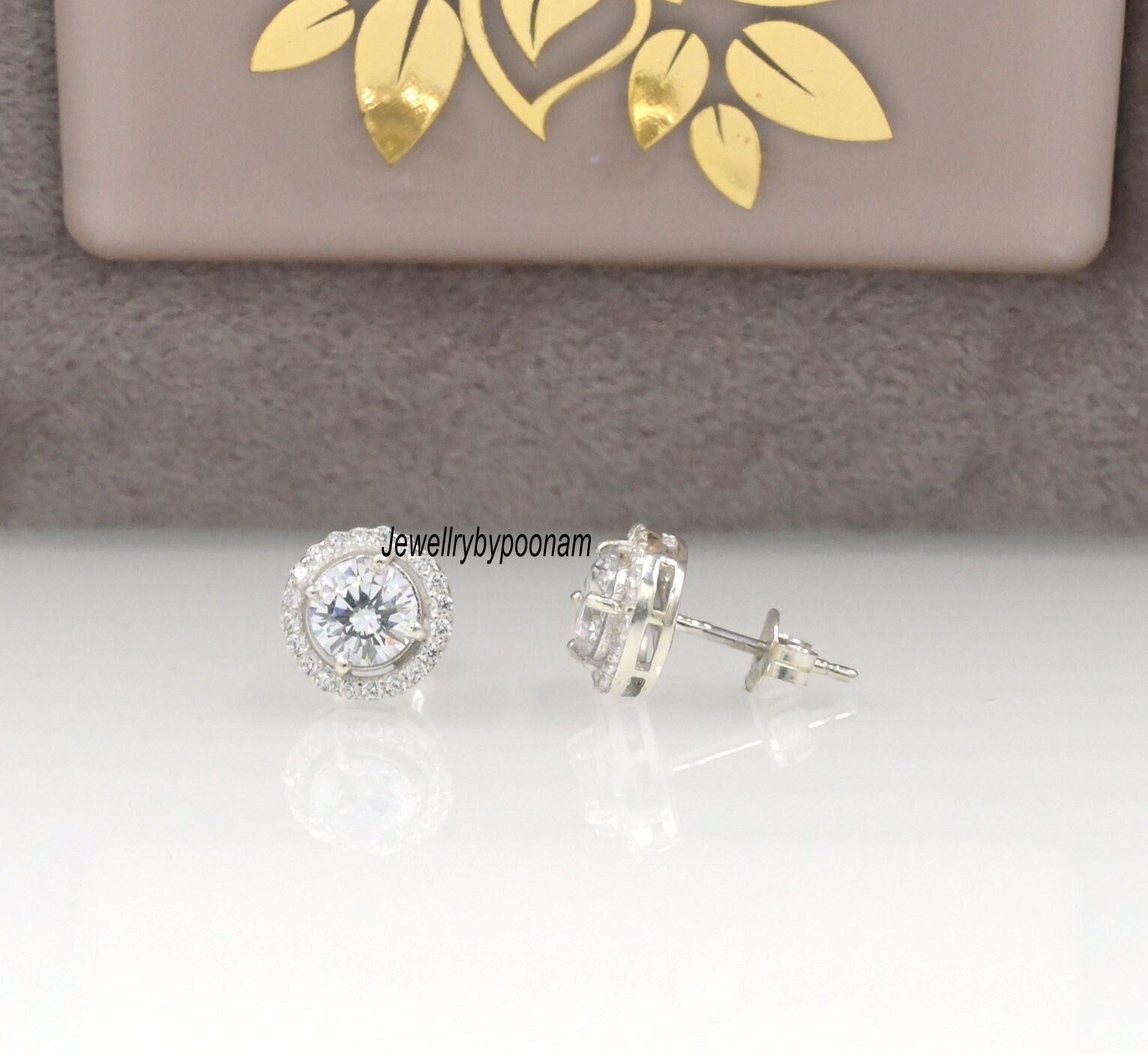 Moissanite Stud Earrings, Gift for Her; CZ Stud Earrings, Gift for Her; Solitaire Studs; Small Stud Earrings Bridal Jewelry - Moissanite Stud Earrings, Gift for Her; CZ Stud Earrings, Gift for Her; Solitaire Studs; Small Stud Earrings Bridal Jewelry -