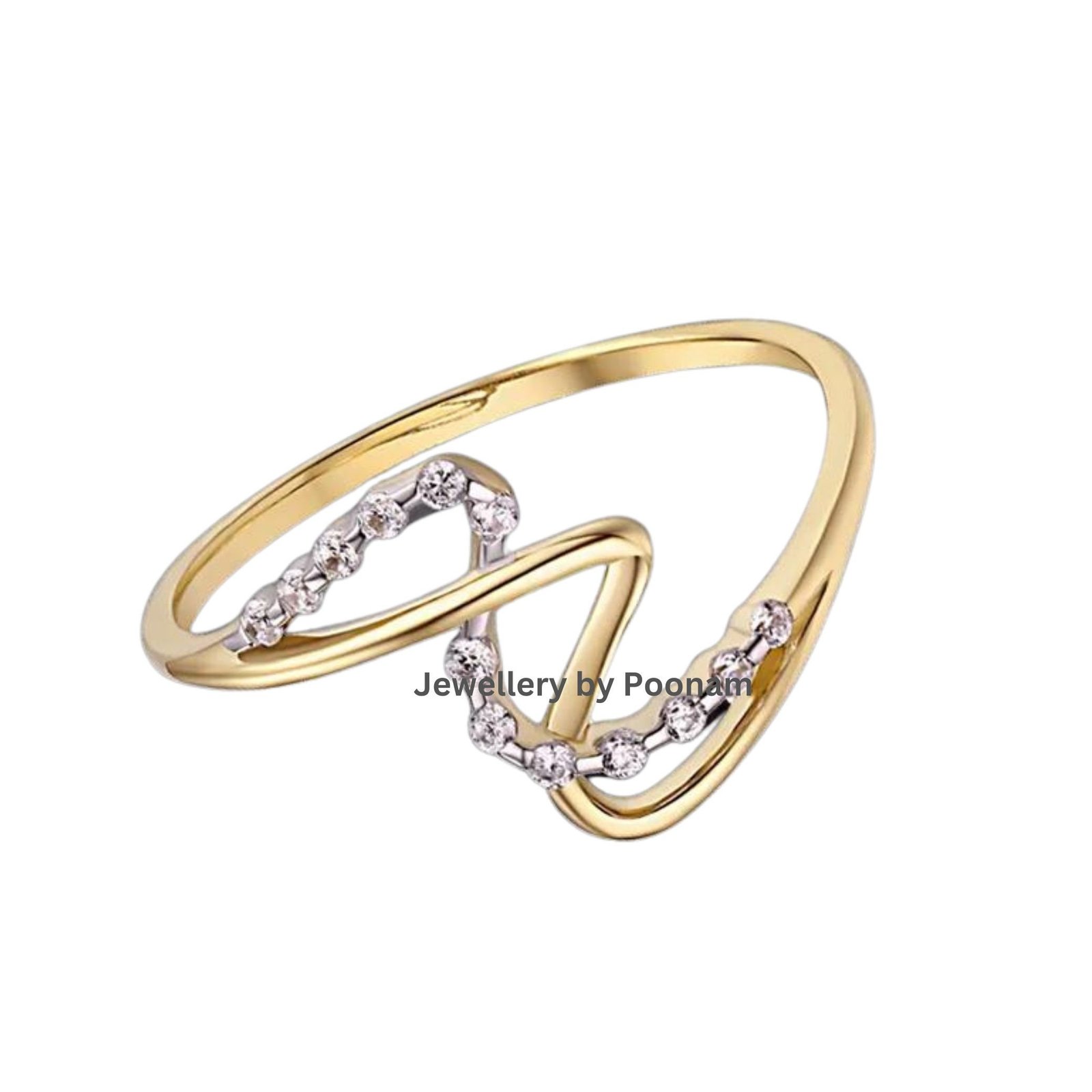 Real Yellow Gold Wedding Ring Set with Moissanite Engagement Ring for Women - Jewelry By Poonam | SKU: R-1066 Real Yellow Gold Wedding Ring Set with Moissanite Engagement Ring for Women - Jewelry By Poonam | SKU: R-1066