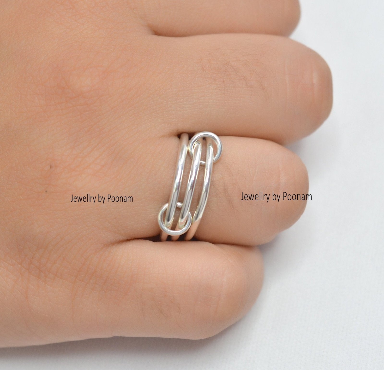 Sterling Silver Paperclip Ring, Minimalist Chain Link Ring, Dainty Statement Ring, Modern Everyday Ring, Gift For Her - Jewel Sterling Silver Paperclip Ring, Minimalist Chain Link Ring, Dainty Statement Ring, Modern Everyday Ring, Gift For Her - Jewel