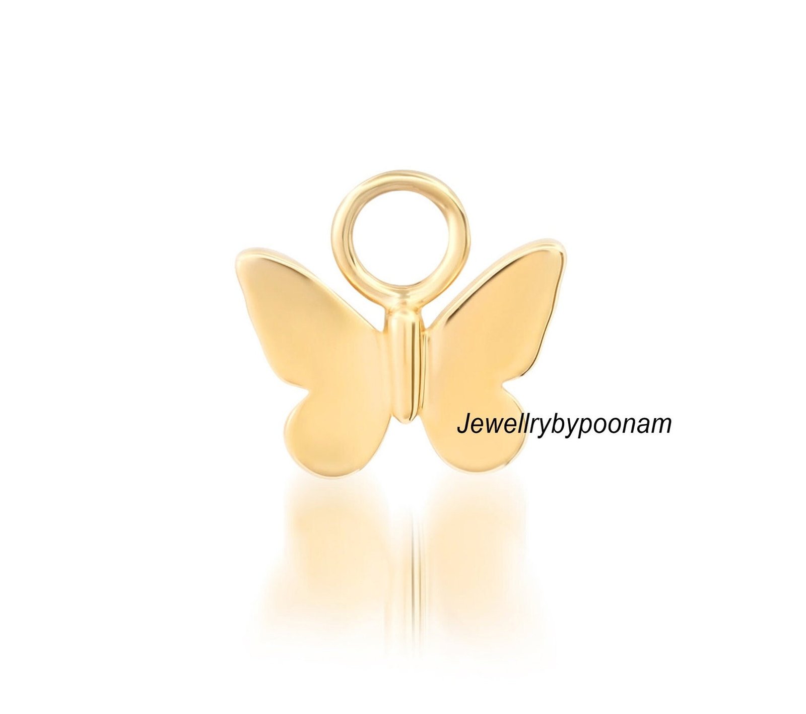 Tiny Sterling Silver Butterfly Charm - Designer Silver Pendant - Jewelry By Poonam | SKU: PJP- Tiny Sterling Silver Butterfly Charm - Designer Silver Pendant - Jewelry By Poonam | SKU: PJP-
