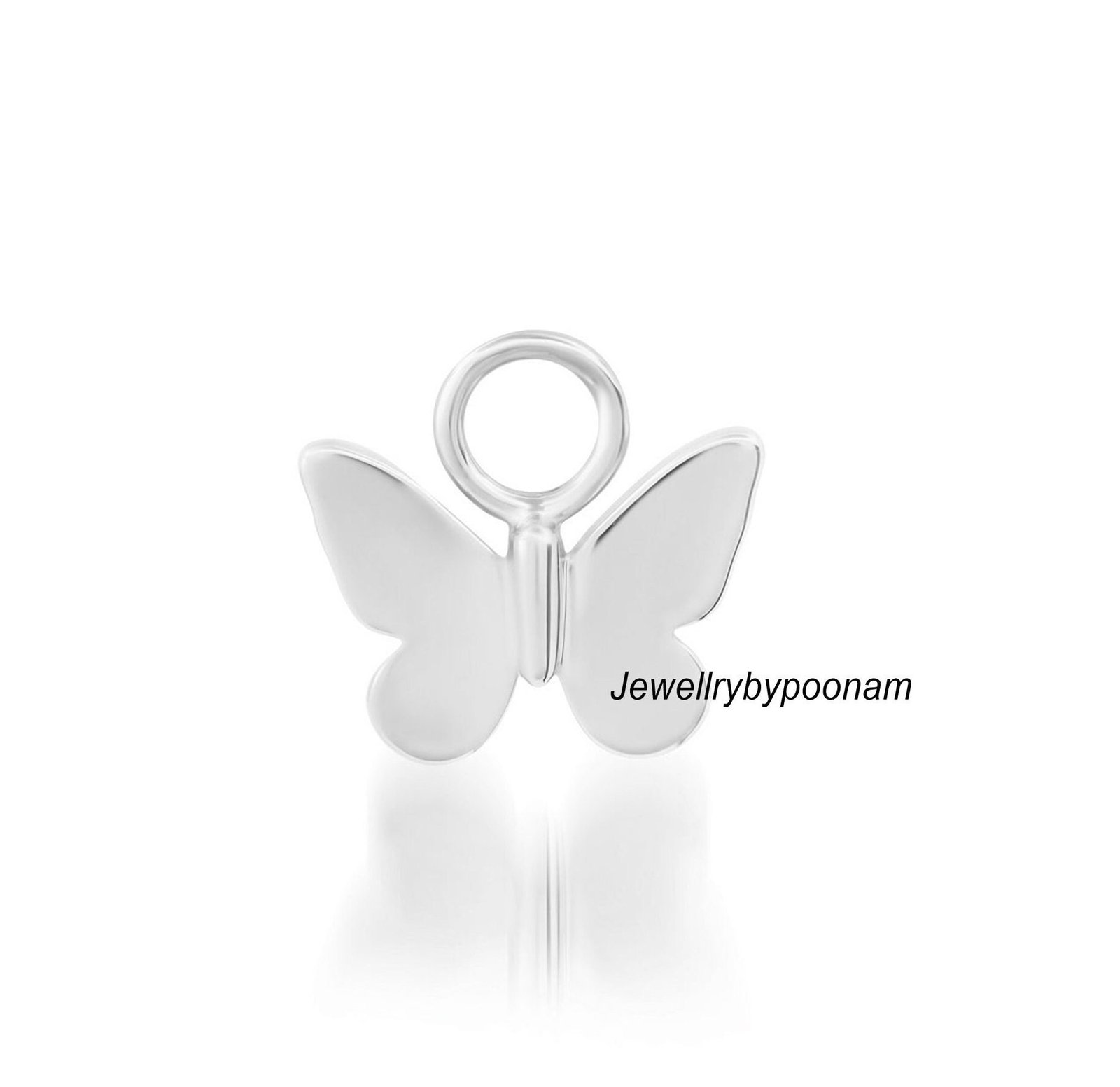 Tiny Sterling Silver Butterfly Charm - Designer Silver Pendant - View 3 - Jewelry By Poonam | SKU: PJP- Tiny Sterling Silver Butterfly Charm - Designer Silver Pendant - View 3 - Jewelry By Poonam | SKU: PJP-