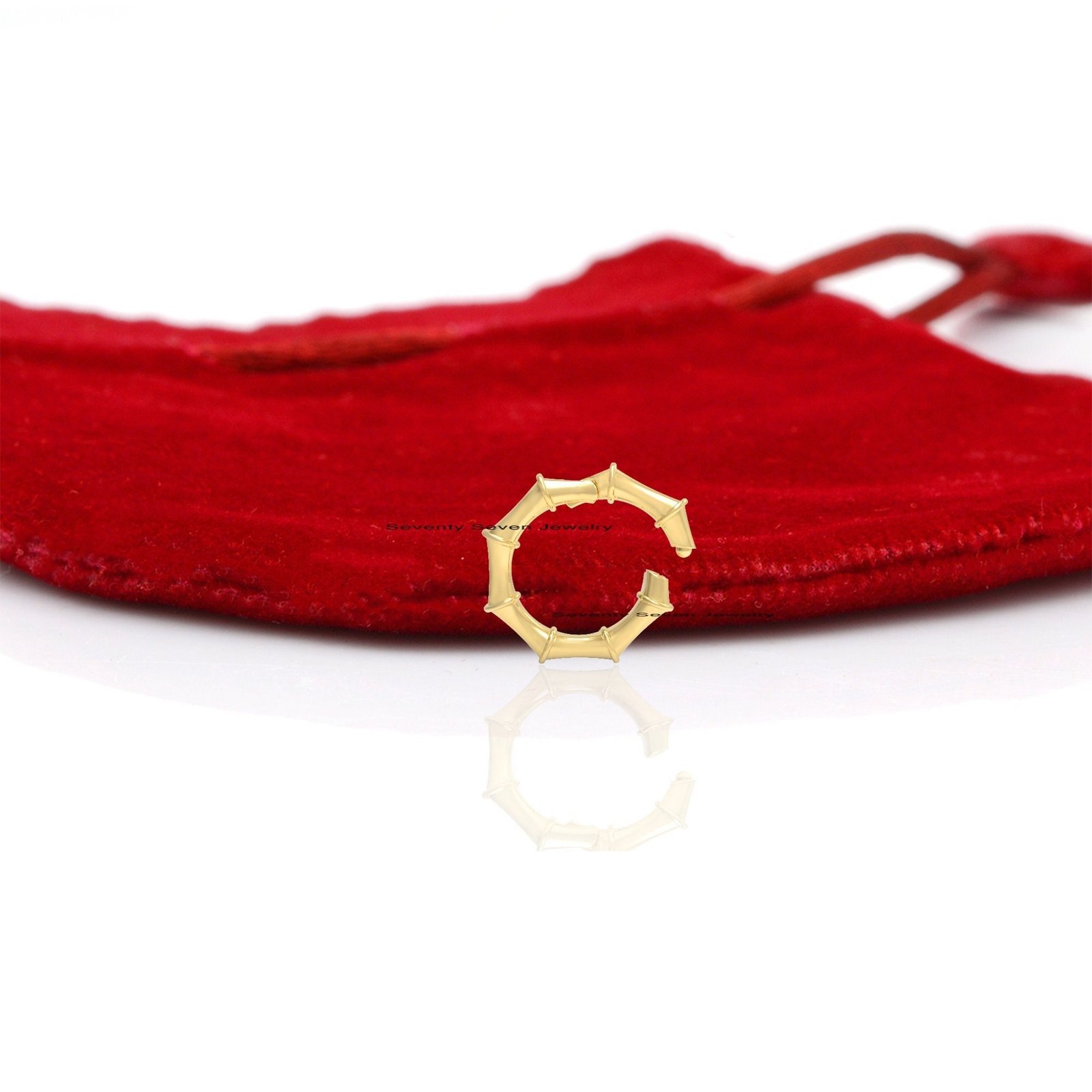14k Gold Bamboo Charm Enhancer: Round Circle Connector (14mm) - Seventy Seven Jewelry | SKU: SSMJH936-14KYG-14M-2026 14k Gold Bamboo Charm Enhancer: Round Circle Connector (14mm) - Seventy Seven Jewelry | SKU: SSMJH936-14KYG-14M-2026