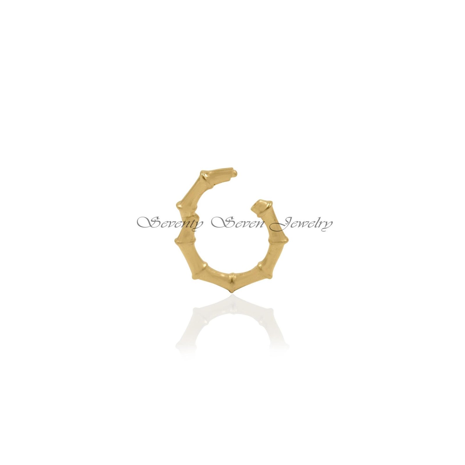 14k Gold Bamboo Charm Enhancer: Round Circle Connector (14mm) - View 5 - Seventy Seven Jewelry | SKU: SSMJH936-14KYG-14M-2026 14k Gold Bamboo Charm Enhancer: Round Circle Connector (14mm) - View 5 - Seventy Seven Jewelry | SKU: SSMJH936-14KYG-14M-2026