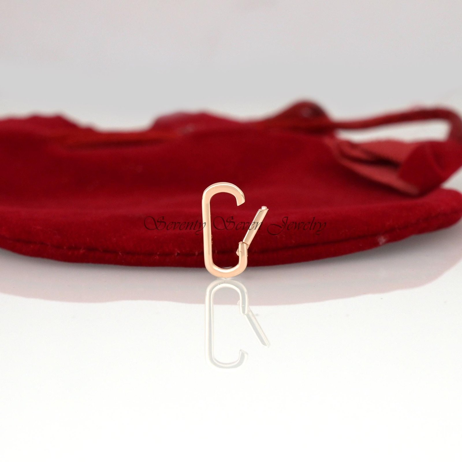 14K Gold Charm Enhancer Link Lock - Oval Clasp Holder (15x7 MM) - Seventy Seven Jewelry | SKU: SSMJH445-14KYG-2026 14K Gold Charm Enhancer Link Lock - Oval Clasp Holder (15x7 MM) - Seventy Seven Jewelry | SKU: SSMJH445-14KYG-2026