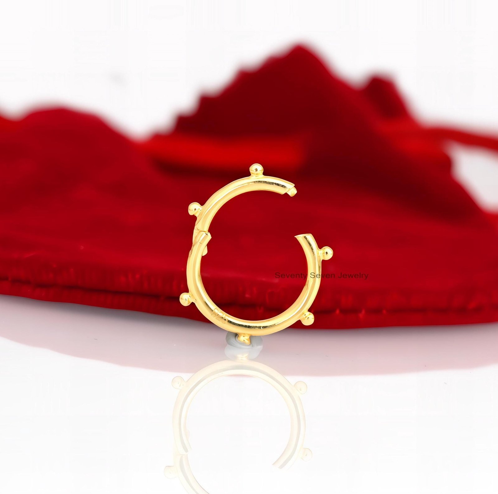 14k Gold Charm Enhancer: Round Wire, Gemstone Holder (15 MM) - View 3 - Seventy Seven Jewelry | SKU: SSMJP966-SLYGDI-15M-2026 14k Gold Charm Enhancer: Round Wire, Gemstone Holder (15 MM) - View 3 - Seventy Seven Jewelry | SKU: SSMJP966-SLYGDI-15M-2026