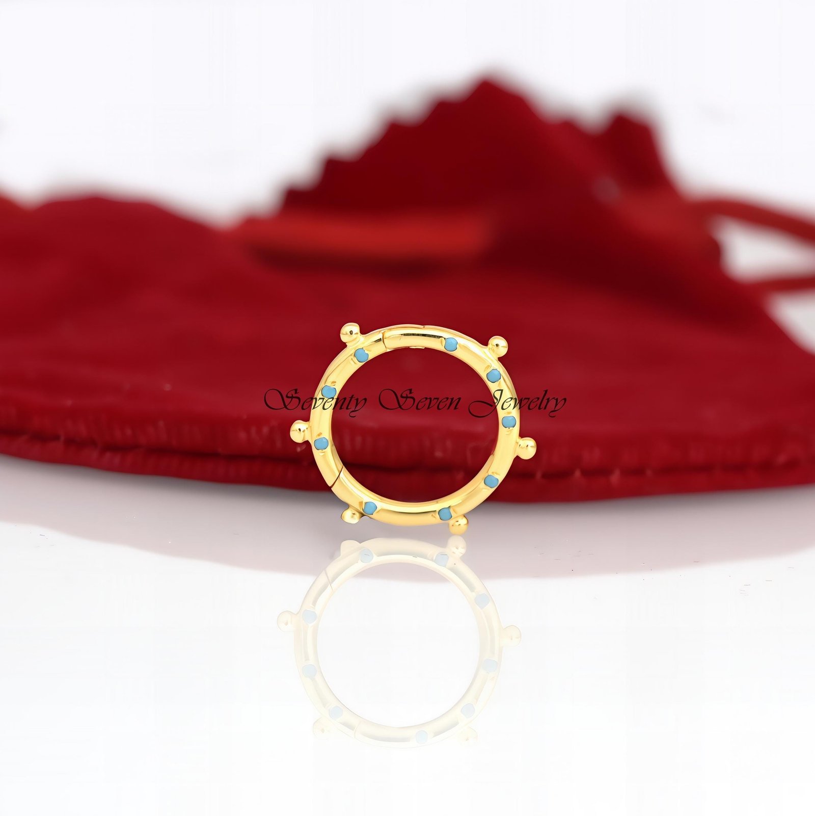 14k Gold Charm Enhancer: Round Wire, Gemstone Holder (15 MM) - View 6 - Seventy Seven Jewelry | SKU: SSMJP966-SLYGDI-15M-2026 14k Gold Charm Enhancer: Round Wire, Gemstone Holder (15 MM) - View 6 - Seventy Seven Jewelry | SKU: SSMJP966-SLYGDI-15M-2026