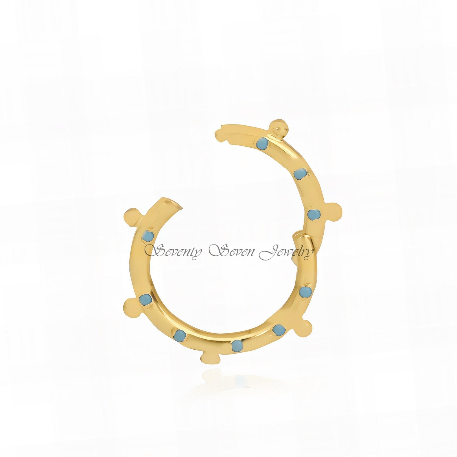 14k Gold Charm Enhancer: Round Wire, Gemstone Holder (15 MM) - View 7 - Seventy Seven Jewelry | SKU: SSMJP966-SLYGDI-15M-2026 14k Gold Charm Enhancer: Round Wire, Gemstone Holder (15 MM) - View 7 - Seventy Seven Jewelry | SKU: SSMJP966-SLYGDI-15M-2026