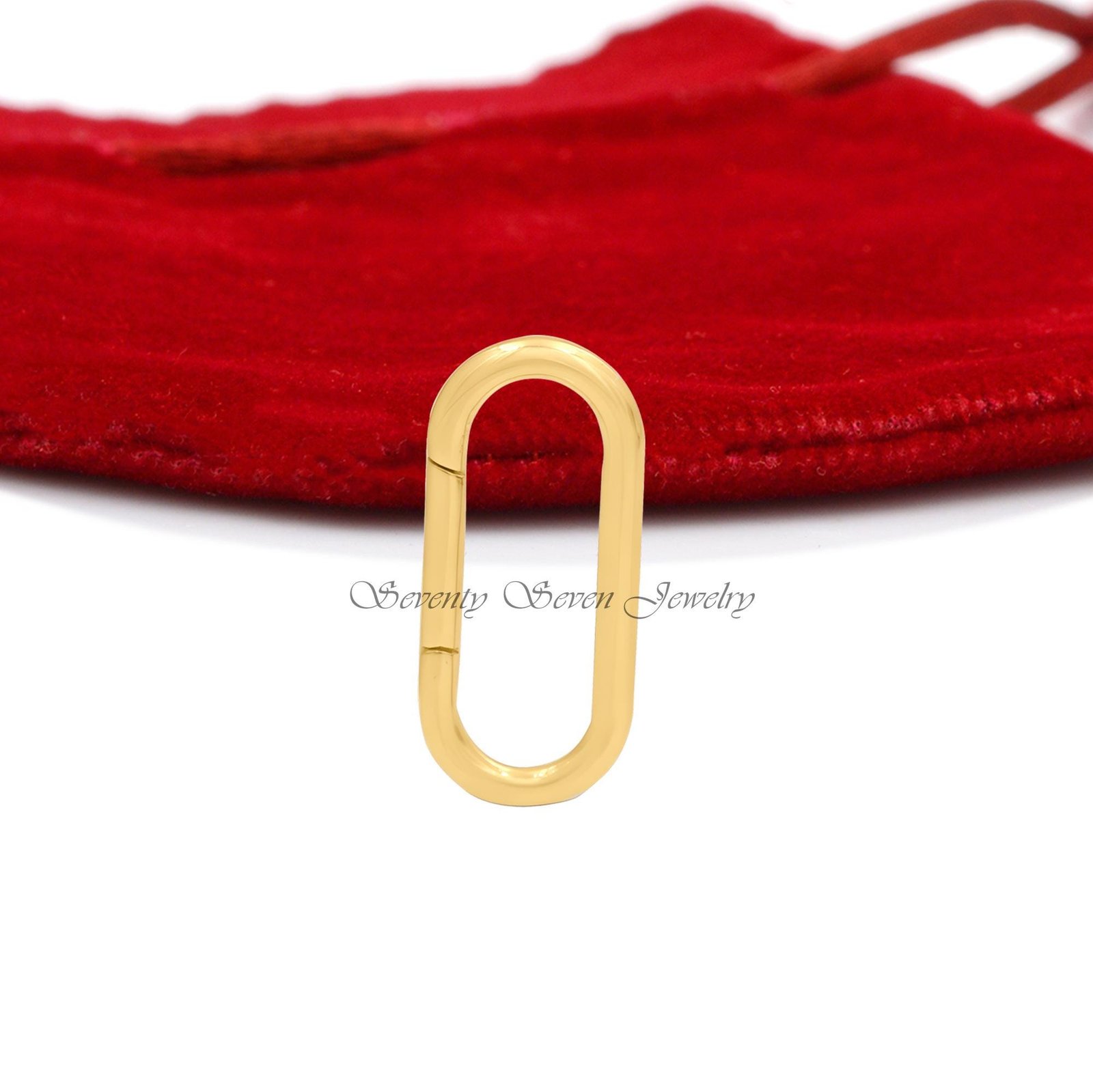 14K Gold Charm Holder Enhancer, Thick Link Pendant - View 2 - Seventy Seven Jewelry | SKU: SSMJH575-14KYG-2026,SSMJH575-14KYG 14K Gold Charm Holder Enhancer, Thick Link Pendant - View 2 - Seventy Seven Jewelry | SKU: SSMJH575-14KYG-2026,SSMJH575-14KYG