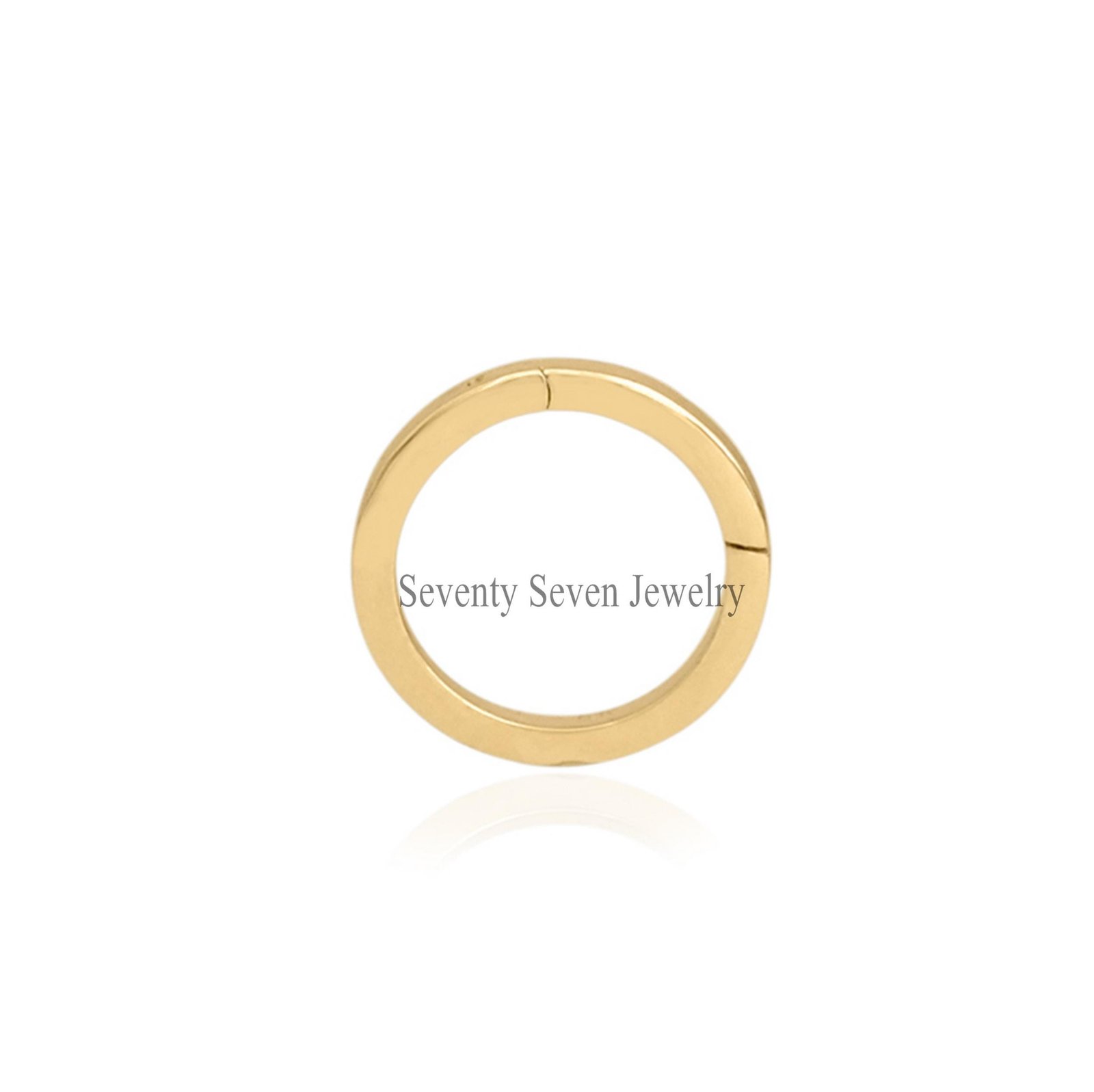 14K Gold Circle Charm Holder Pendant, Push Lock - View 5 - Seventy Seven Jewelry | SKU: SSMJH447-14KYG-2026 14K Gold Circle Charm Holder Pendant, Push Lock - View 5 - Seventy Seven Jewelry | SKU: SSMJH447-14KYG-2026
