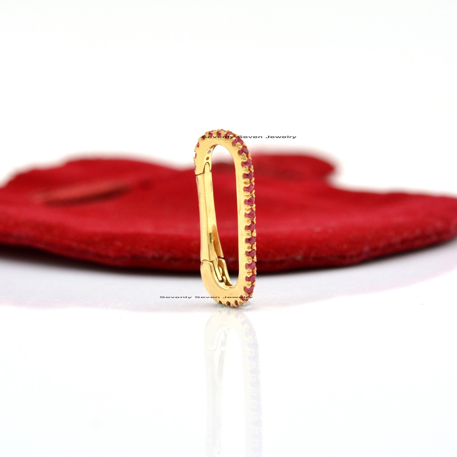 14K Gold Diamond Enhancer Link: Charm Holder Pendant Lock - View 2 - Seventy Seven Jewelry | SKU: SSMJH228-14KYGDI-V-2026,SSM 14K Gold Diamond Enhancer Link: Charm Holder Pendant Lock - View 2 - Seventy Seven Jewelry | SKU: SSMJH228-14KYGDI-V-2026,SSM