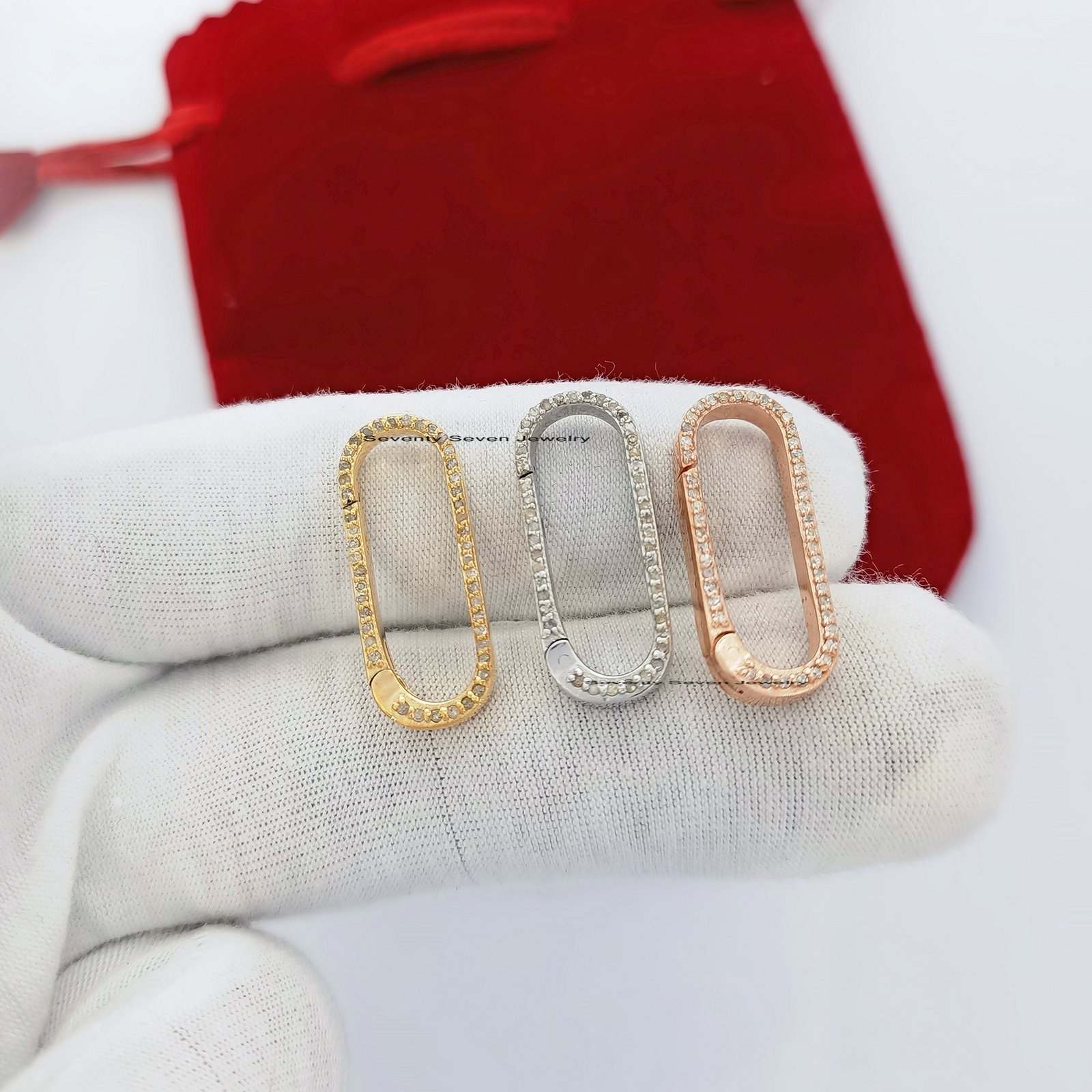 14K Gold Diamond Enhancer Lock: Elongated Charm Link (25x10 MM) - Seventy Seven Jewelry | SKU: SSMJP73-14KYGDI-2026,SSMJP73-1 14K Gold Diamond Enhancer Lock: Elongated Charm Link (25x10 MM) - Seventy Seven Jewelry | SKU: SSMJP73-14KYGDI-2026,SSMJP73-1